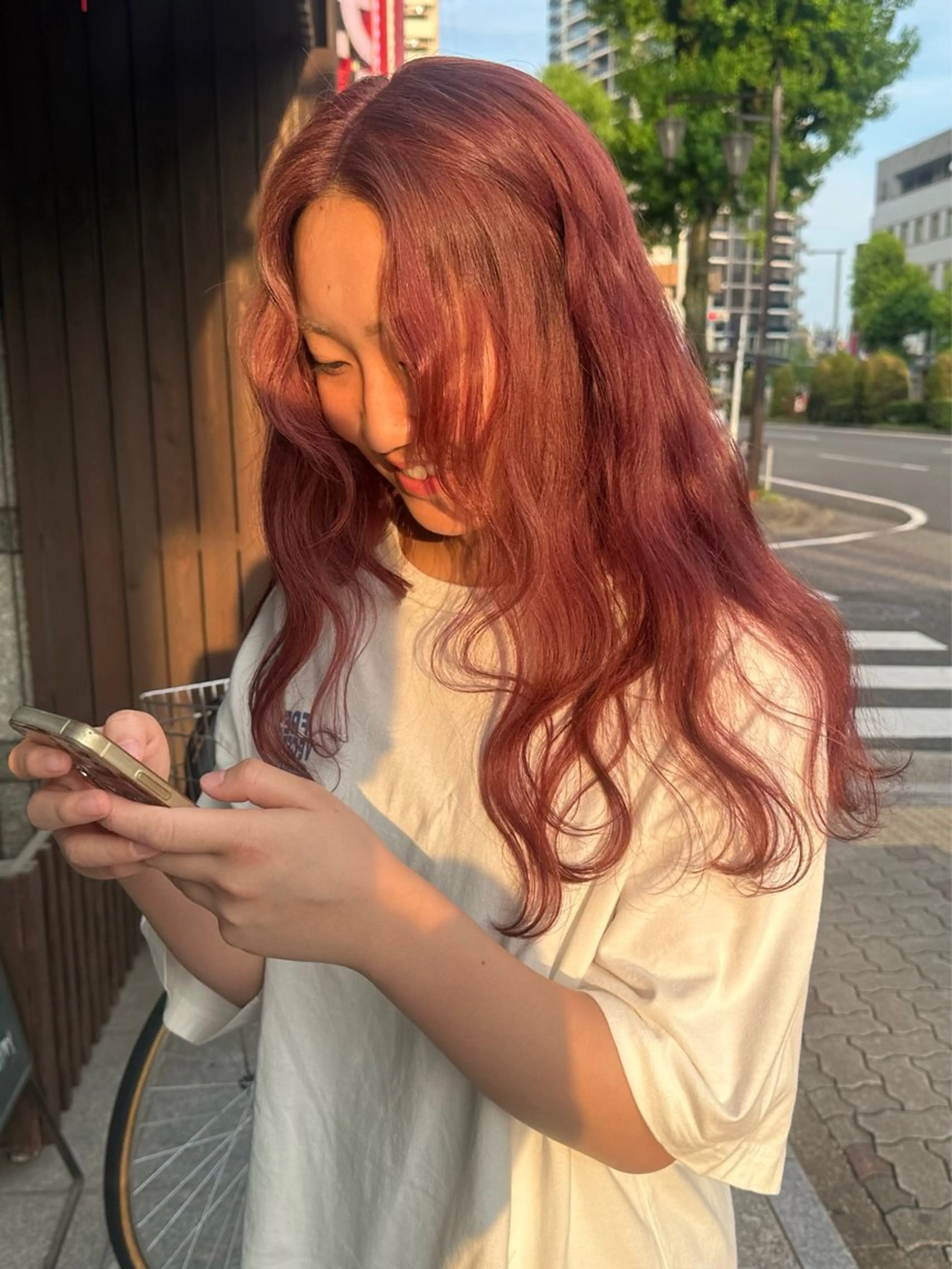 ロング カラー ブリーチ カット ヘアカラー トリートメント 高橋 みく/ minim 暖色のヘアスタイル