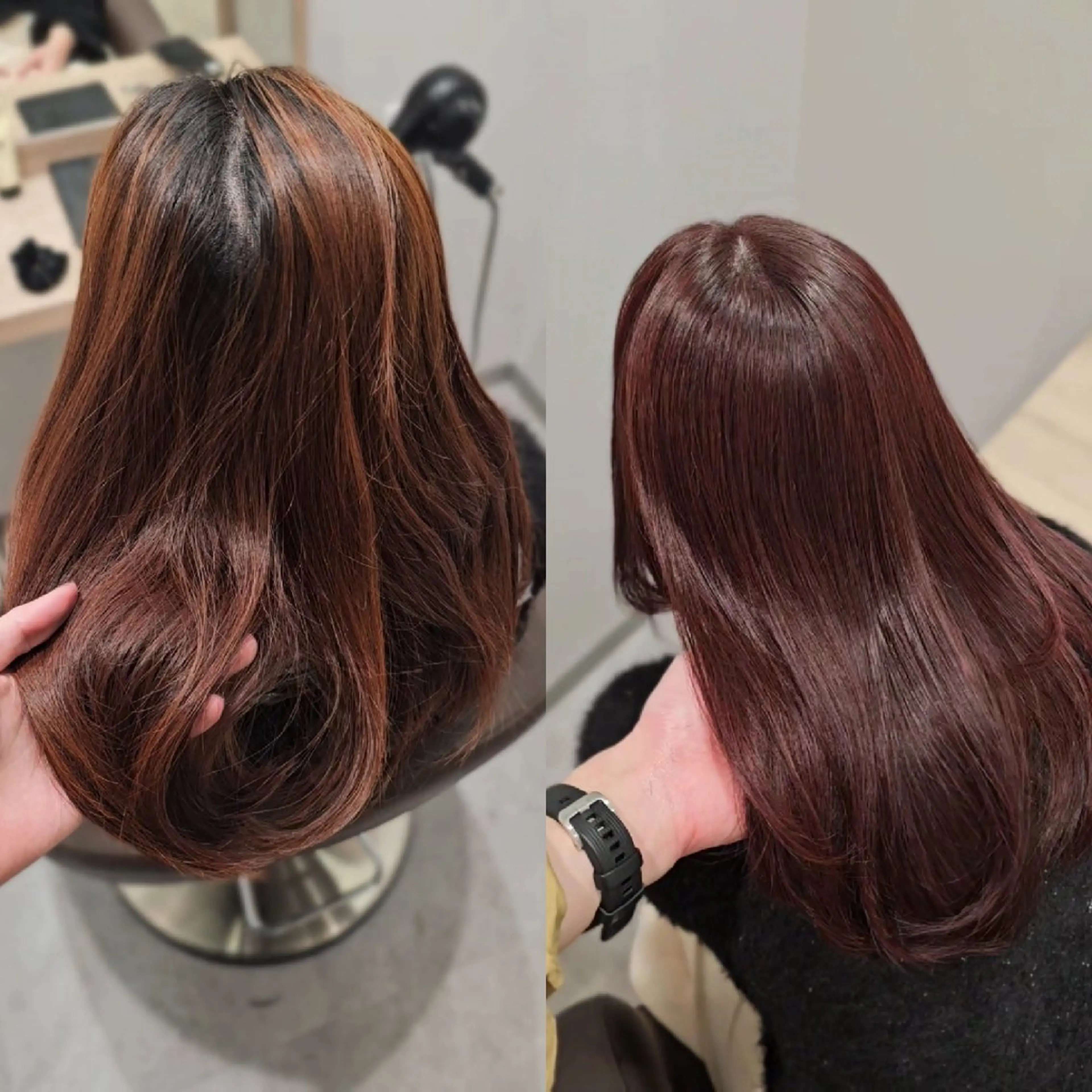 ミディアム カラー レイヤーカット カット ヘアカラー トリートメント サロウィン　神戸三宮店所属・三宮No.1ブリーチ 無しカラー/杉山太貴のヘアスタイル