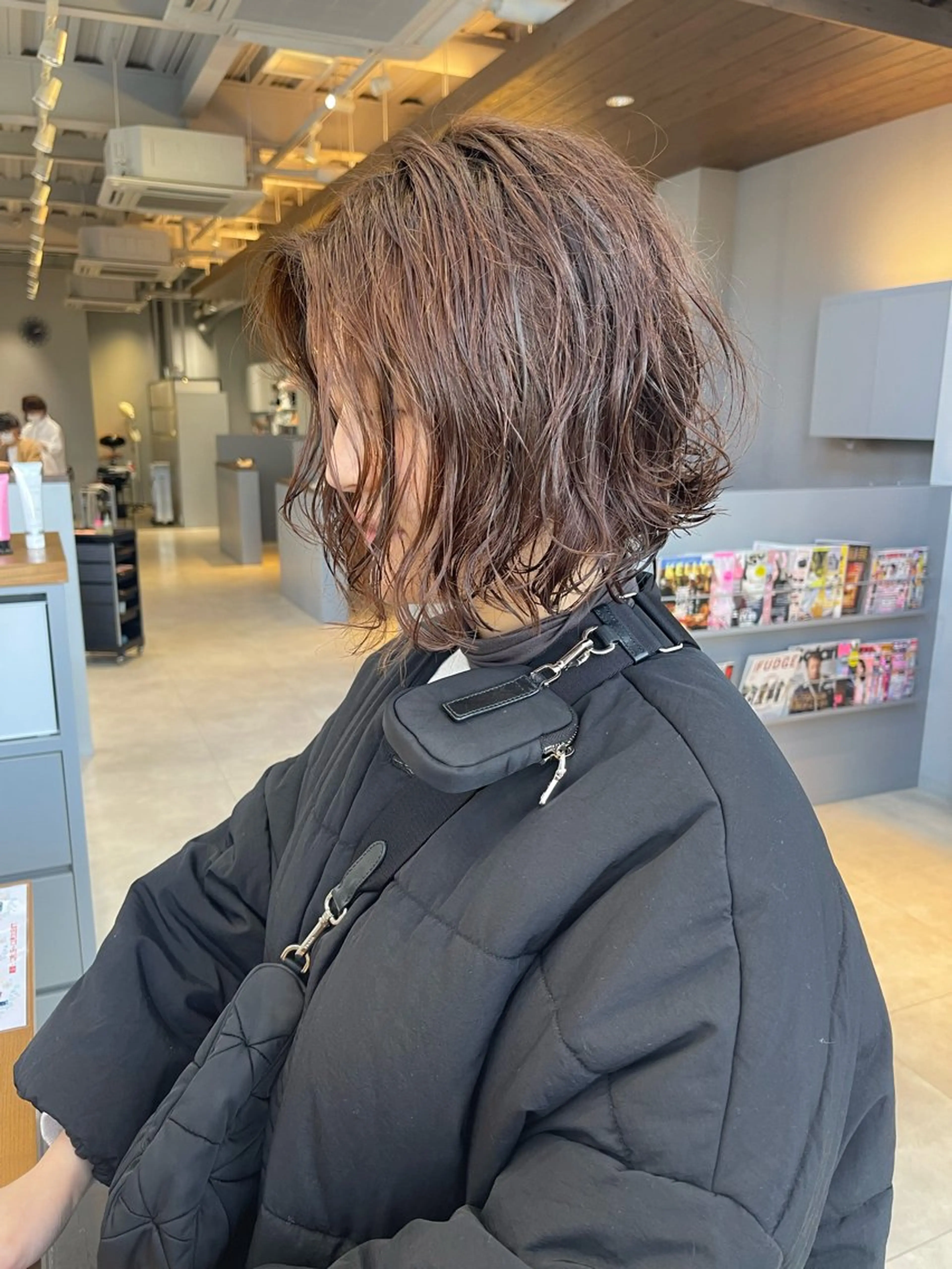 ショート パーマ ボブ カット パーマ トリートメント 石原圭悟 /ショート/艶カラーのヘアスタイル