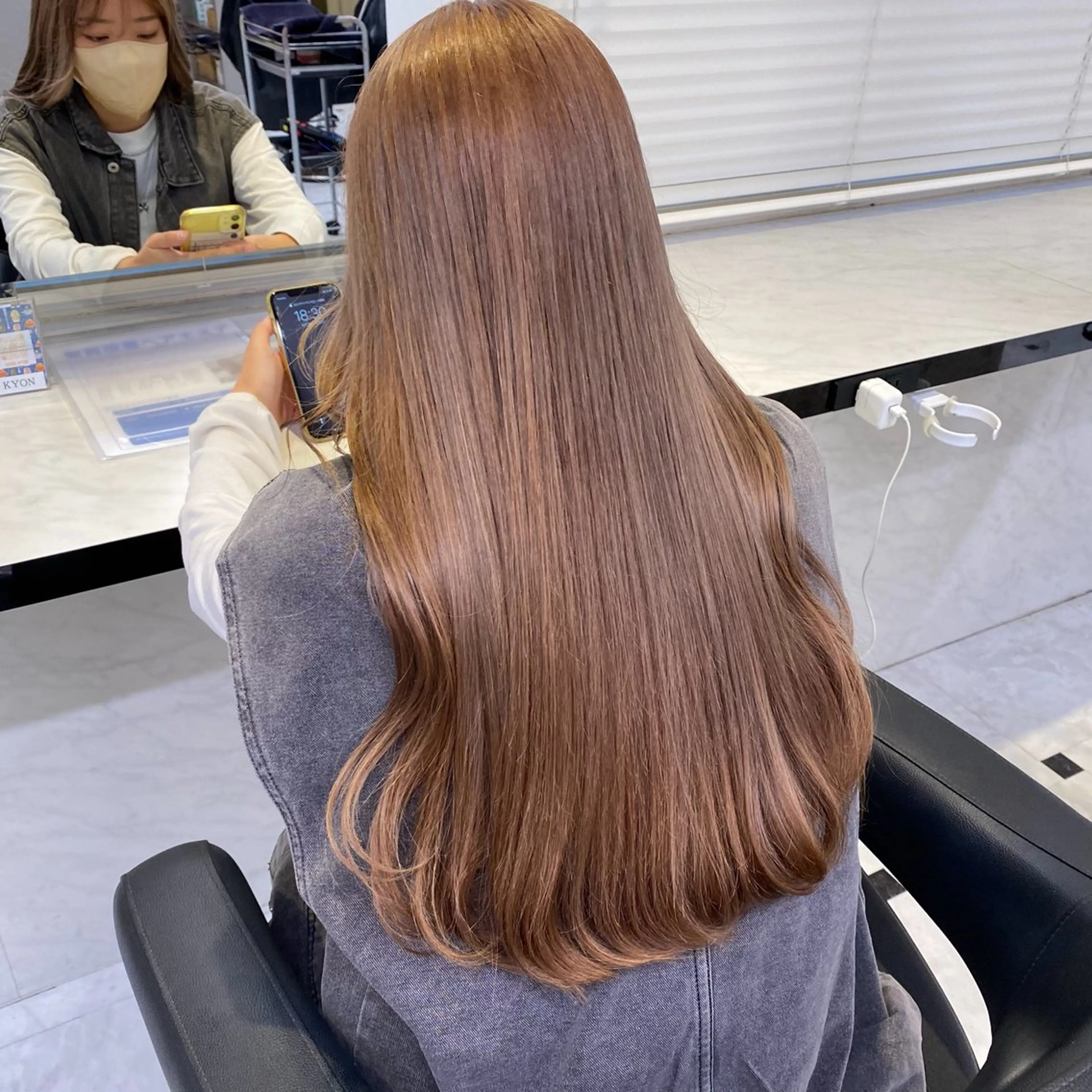 ロング カラー ヘアカラー トリートメント ヘッドスパ ヘアセット ダブルカラー 韓国ヘアKYONのヘアスタイル