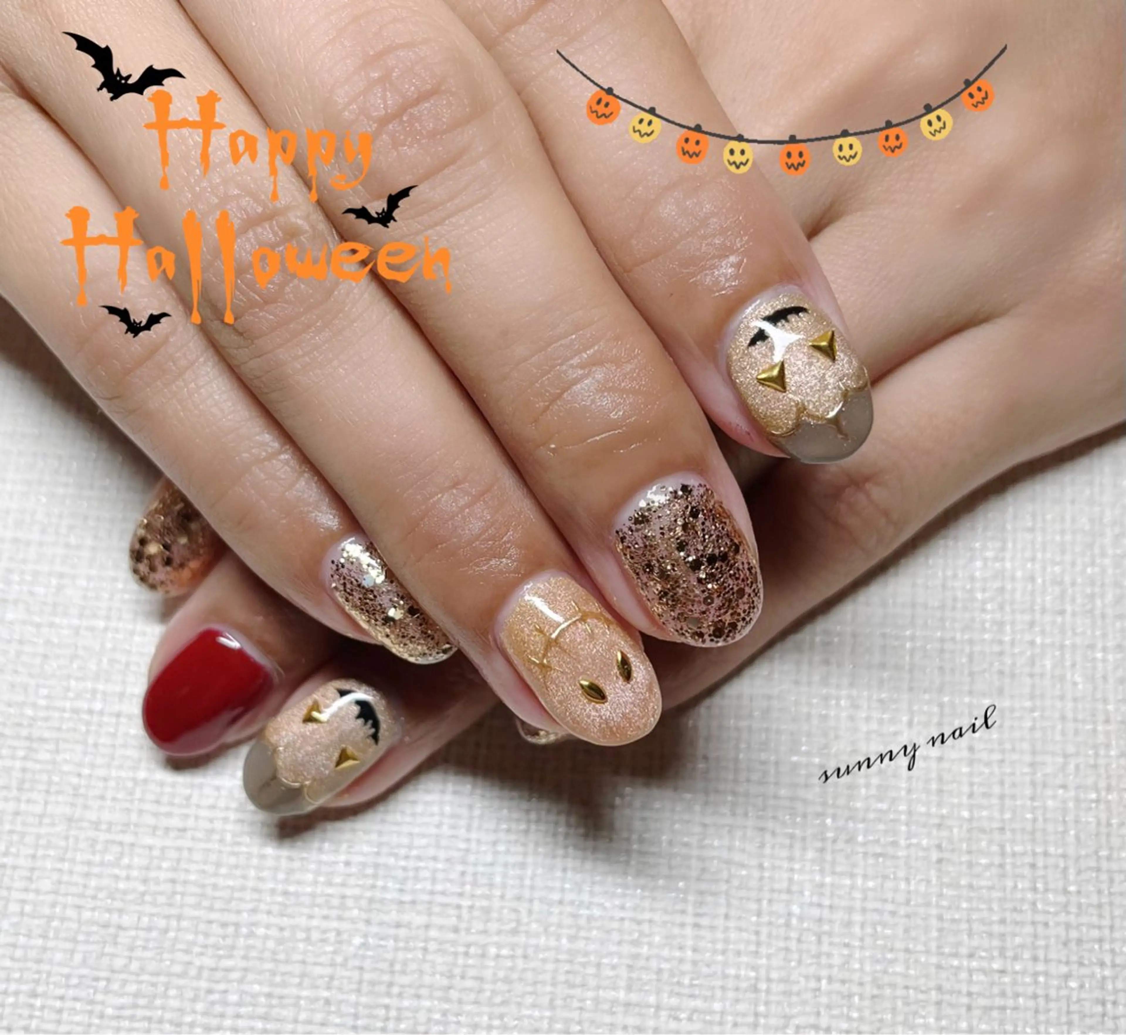 ネイル ハロウィン マグネットネイル sunny nailのネイルデザイン