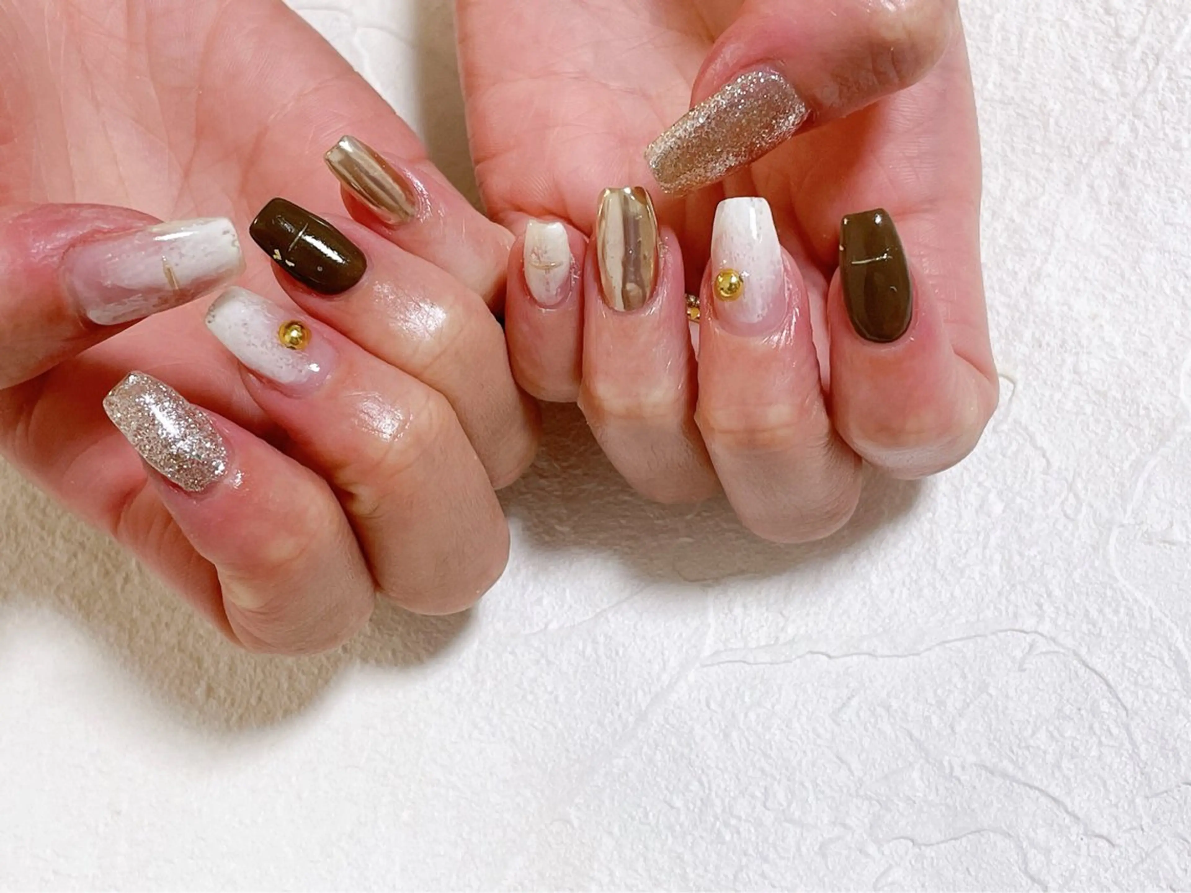 ネイル オーロラネイル フットネイル フレンチネイル ジェルネイル 韓国ネイル Mogu nail 二子玉川のネイルデザイン