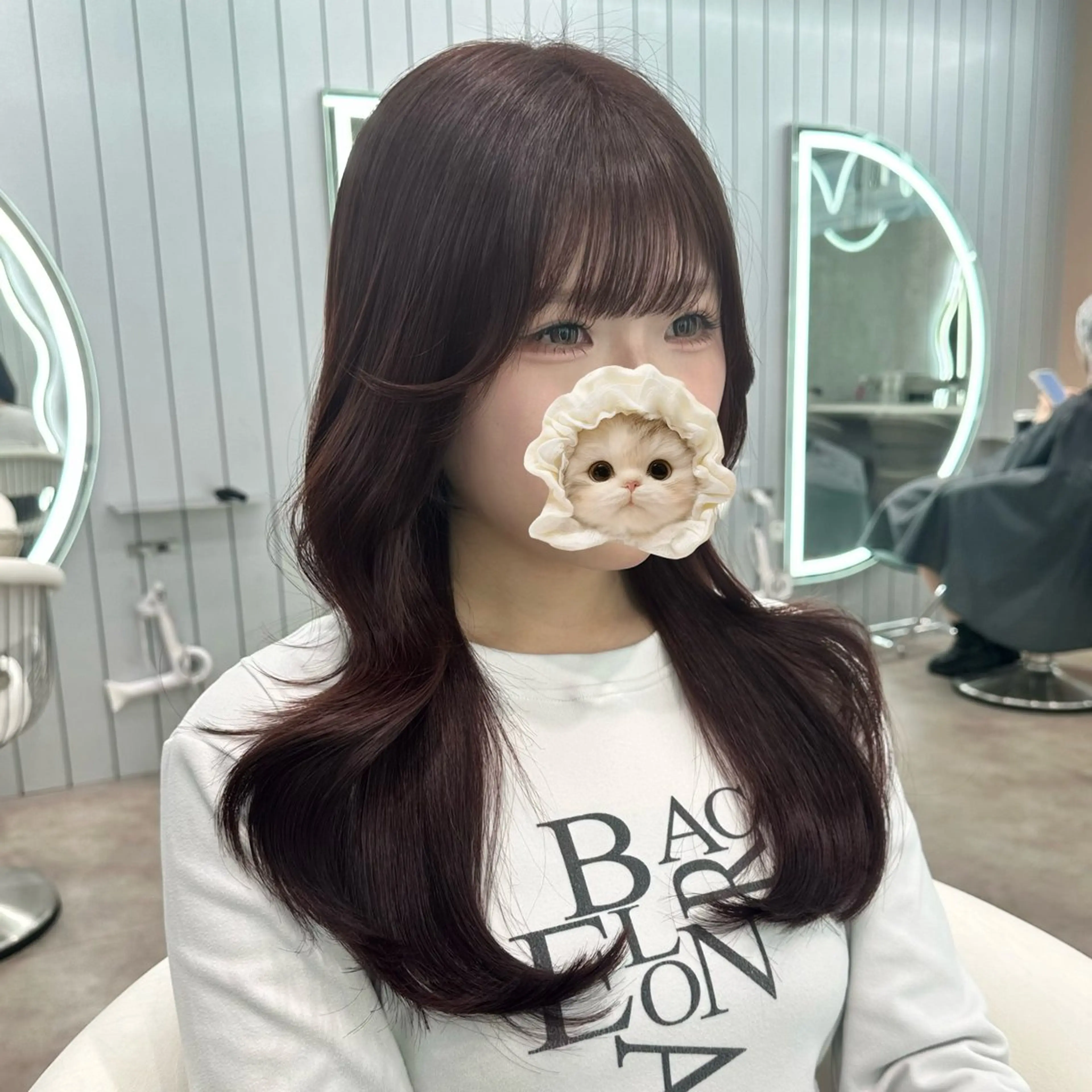 ミディアム カット ヘアカラー ブリーチなしW🎀 髪質改善／はのんのヘアスタイル