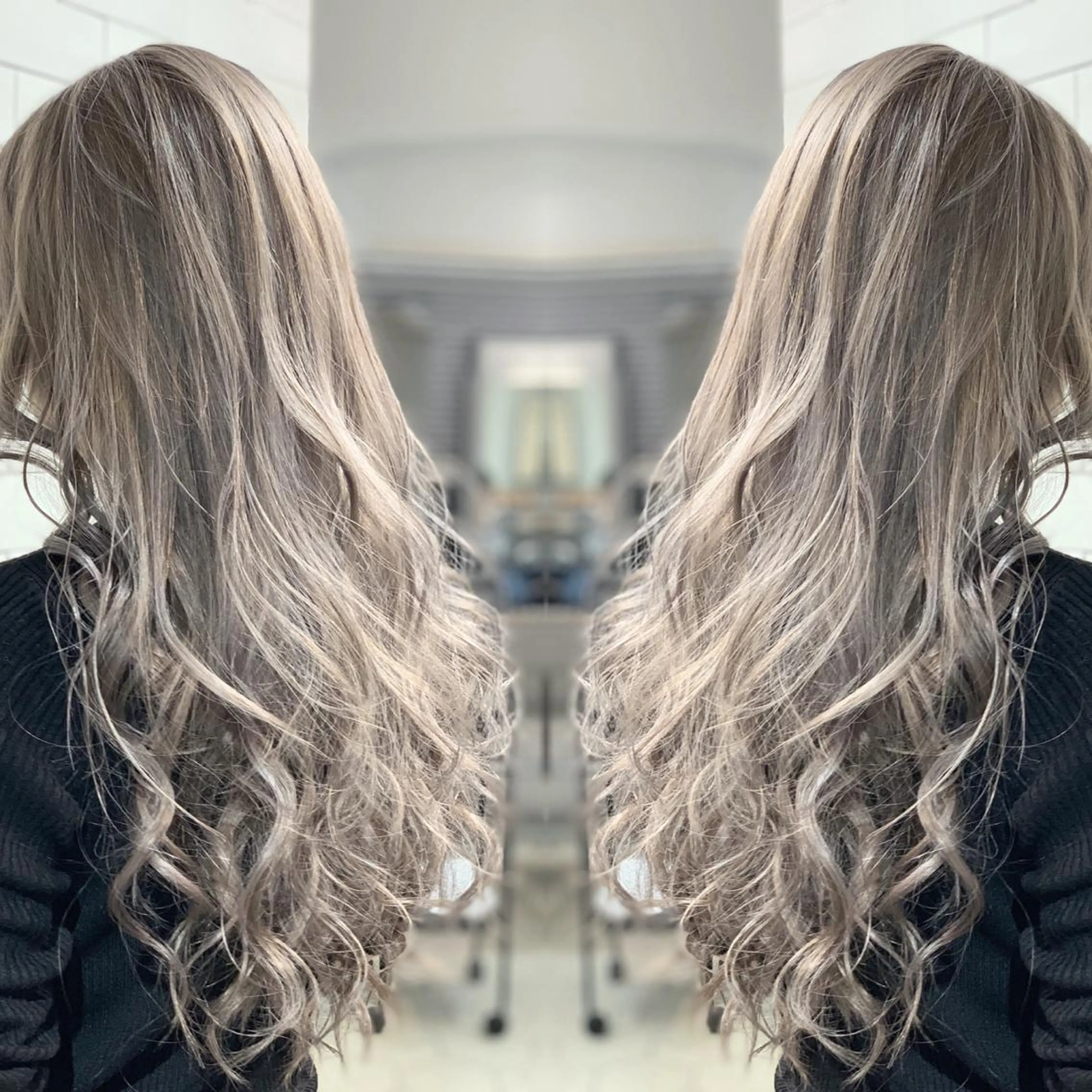 ロング カラー ヘアアレンジ 髪質改善×ハイトーン 中田啄也のヘアスタイル