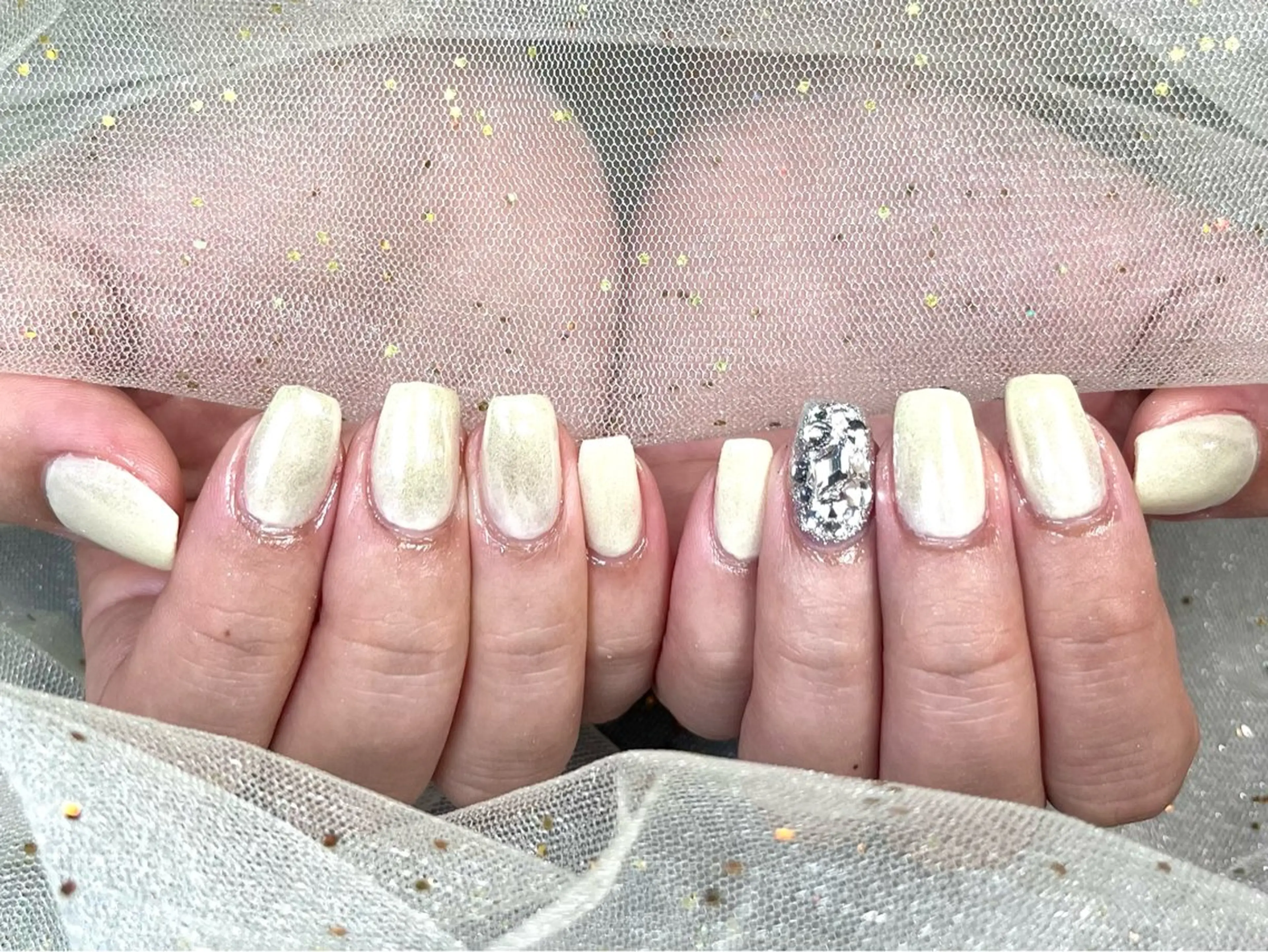 ネイル アートネイル オーロラネイル ジェルネイル ミラーネイル パラジェル Salute本店 🦋仲原里佳のネイルデザイン