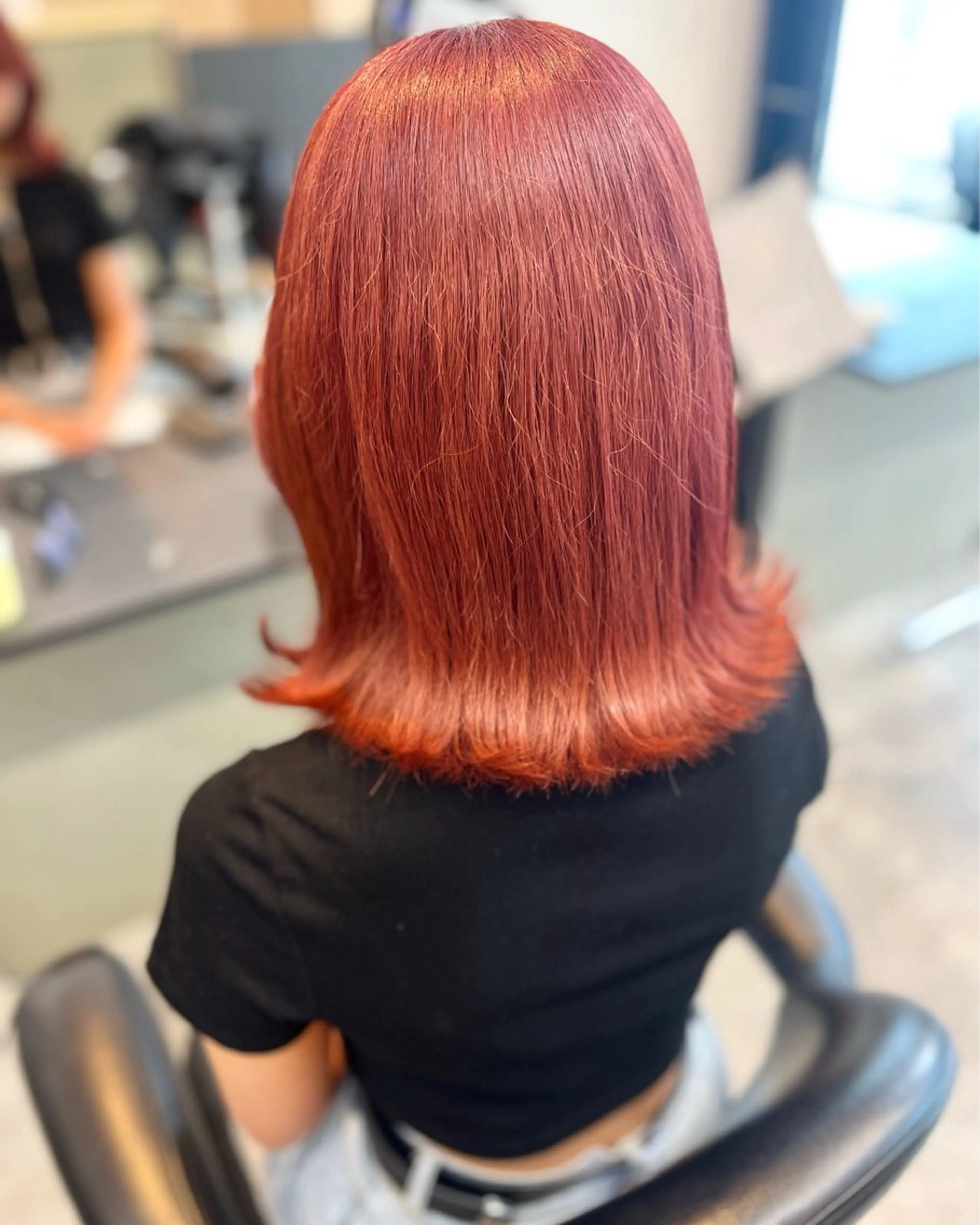 セミロング カラー レッドカラー kanato🇰🇷 【札幌韓国ヘア】のヘアスタイル