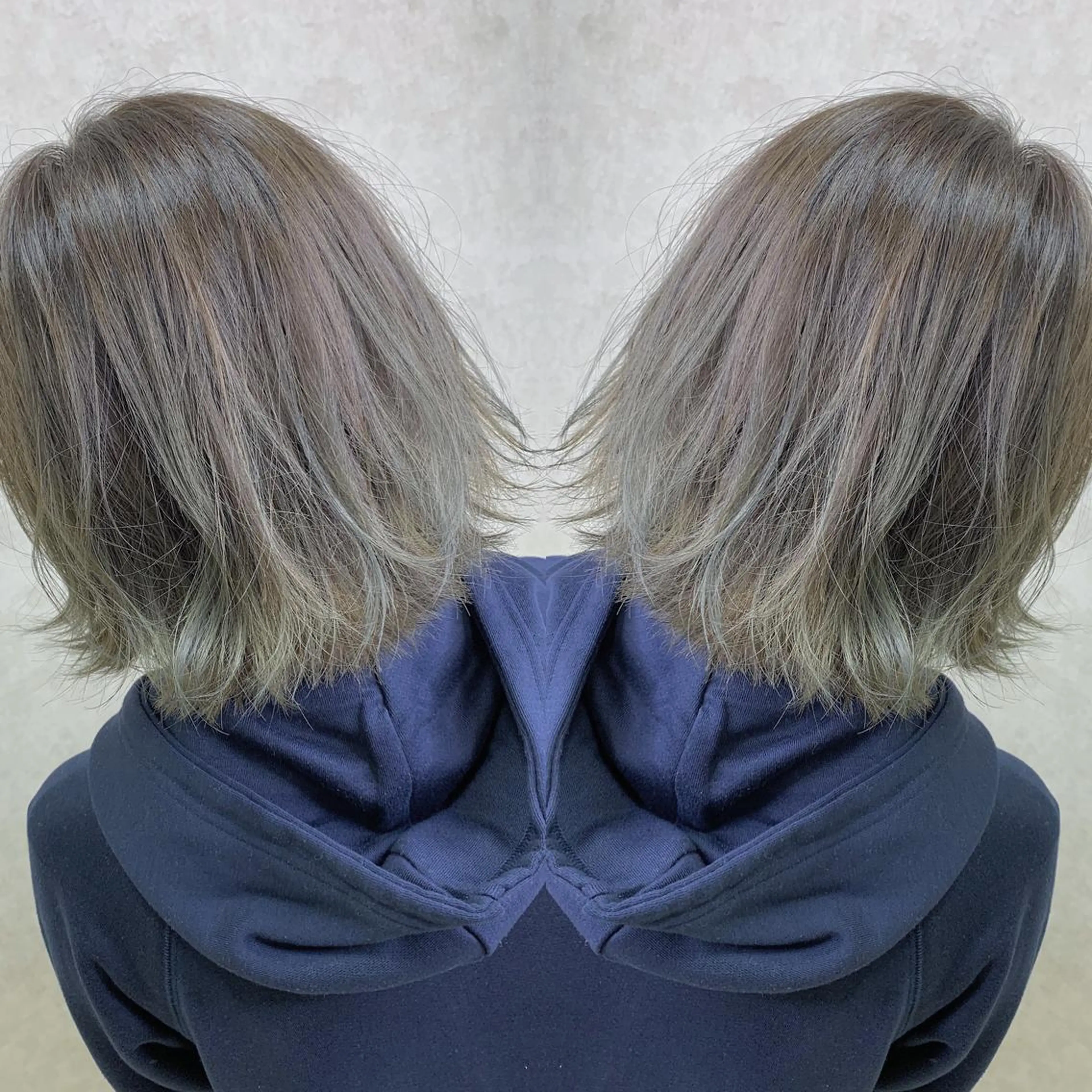 ショート カラー バレイヤージュ ブリーチ レイヤーカット 竹井 寛喜のヘアスタイル