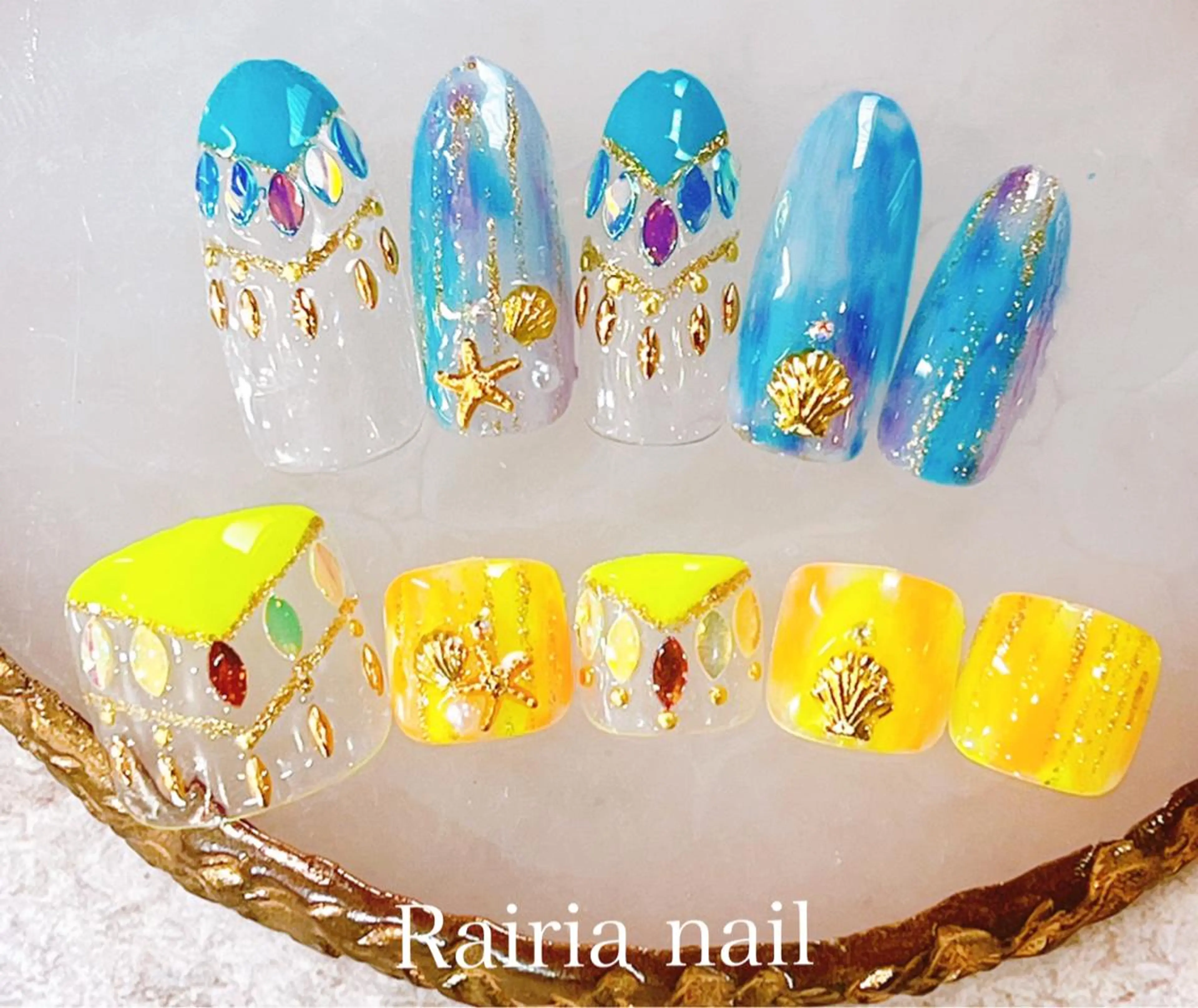 ネイル ジェルネイル パラジェル 夏ネイル Rairia nail本八幡店のネイルデザイン