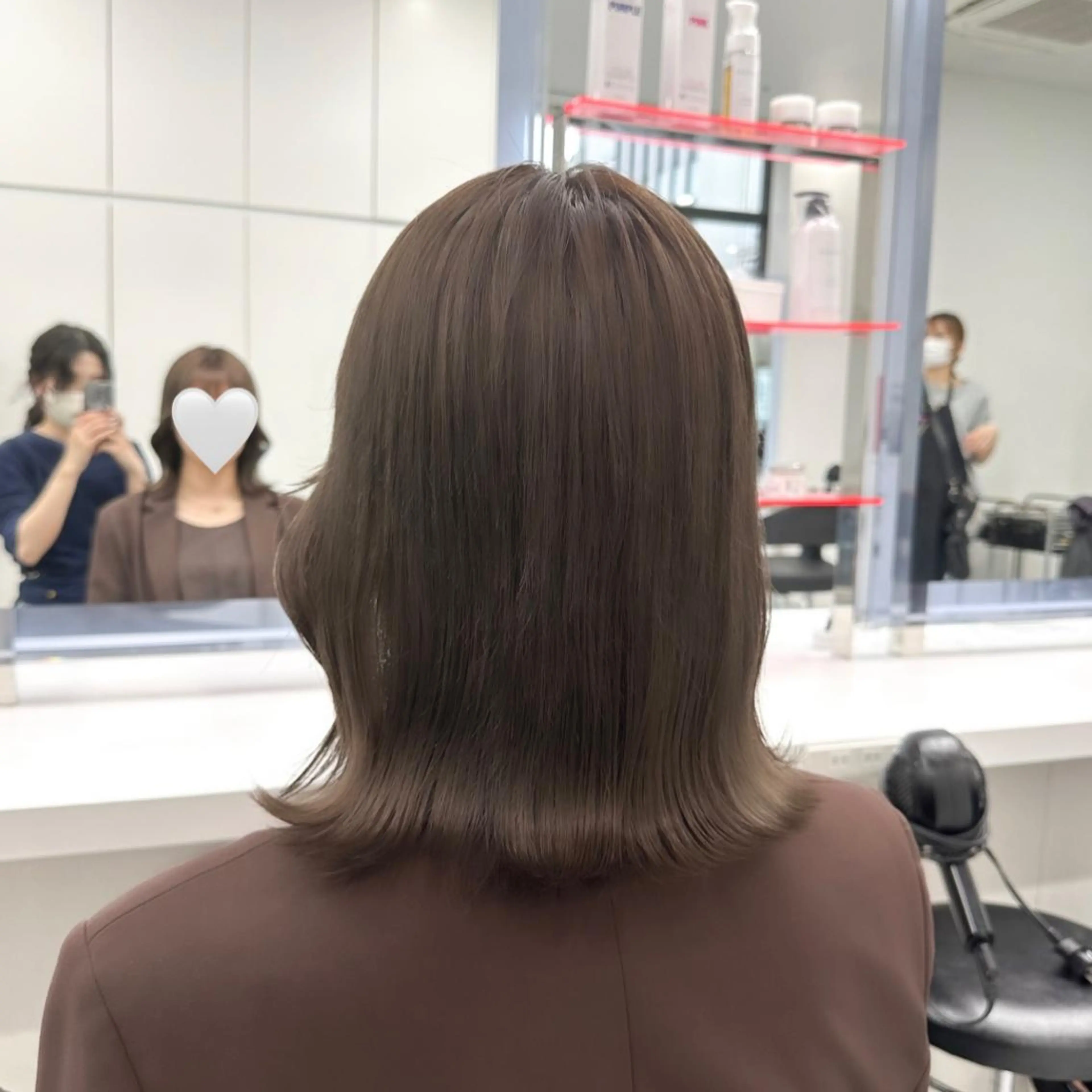 ミディアム チョコレートブラウン ミルクティーブラウン ピンクブラウン ピンクラベンダー 顔周りカット ヘアカラー トリートメント ヘッドスパ 🤎MISAKI 艶髪モテカラー🤎のヘアスタイル
