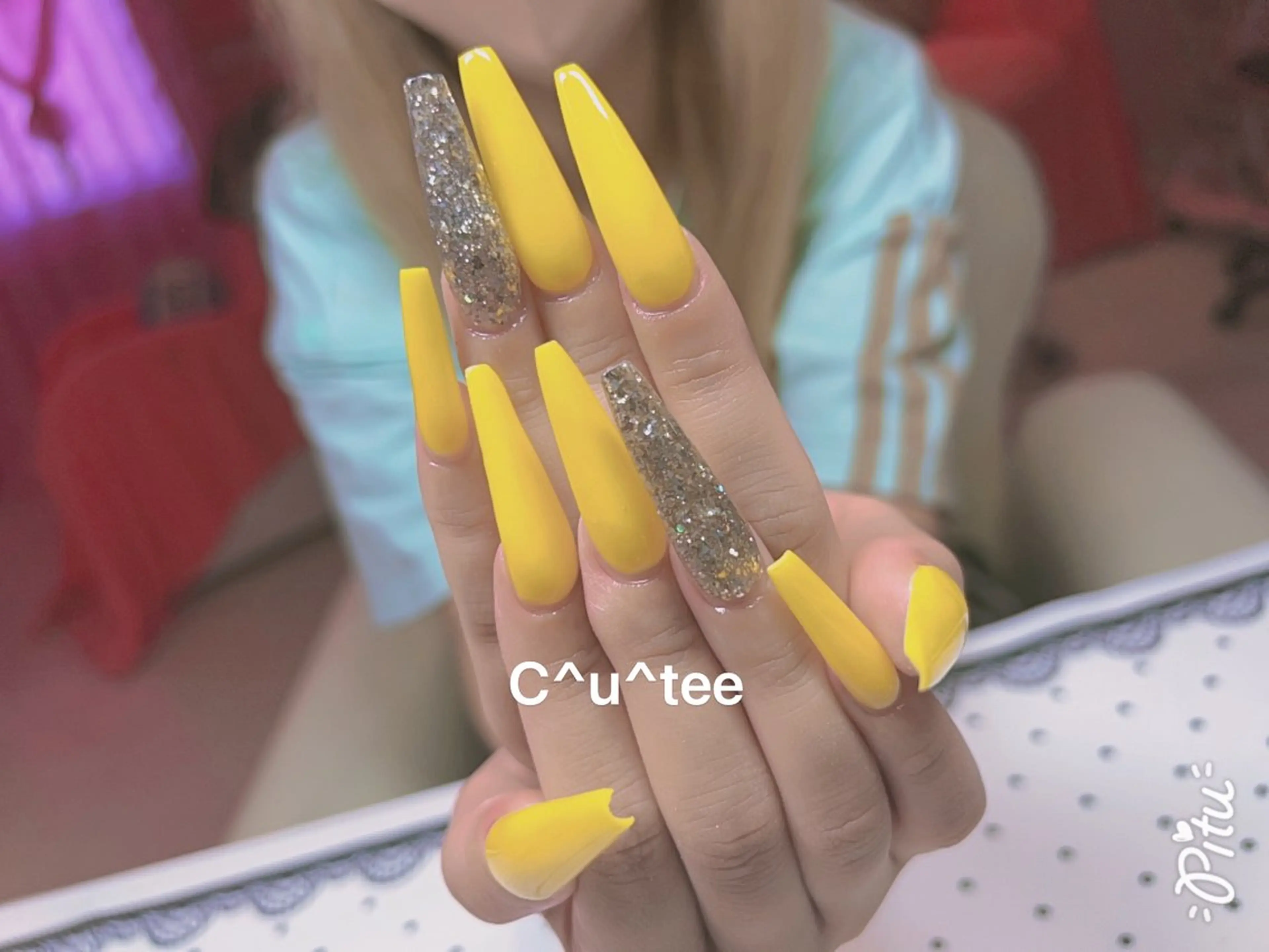 ロング ハンドネイル 🎀CUTEE 🎀レイのネイルデザイン