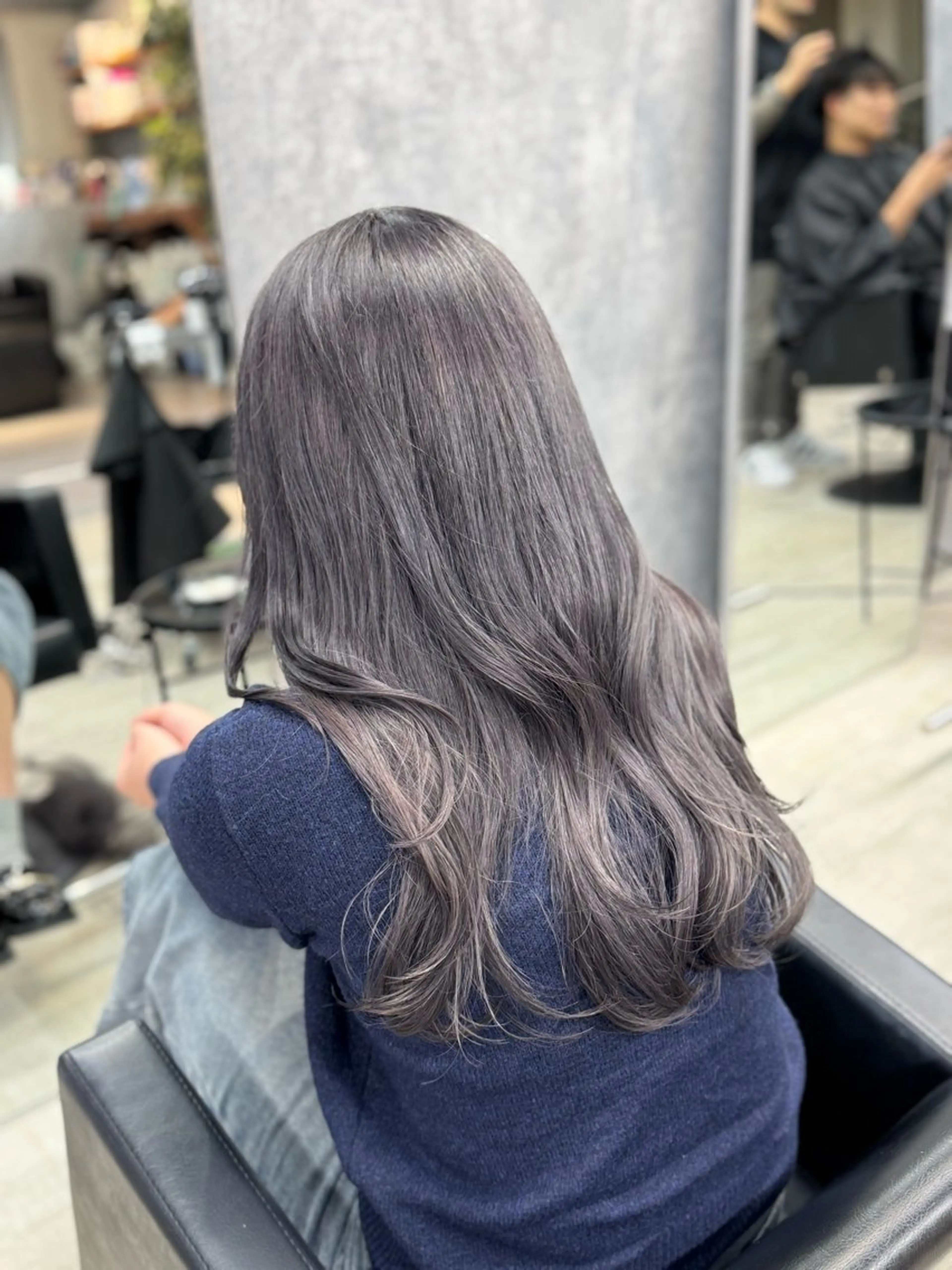 ロング カラー ラベンダーカラー ラベンダーグレー カット ヘアカラー ♡ウルフ/レイヤー ハイトーン/yucoのヘアスタイル