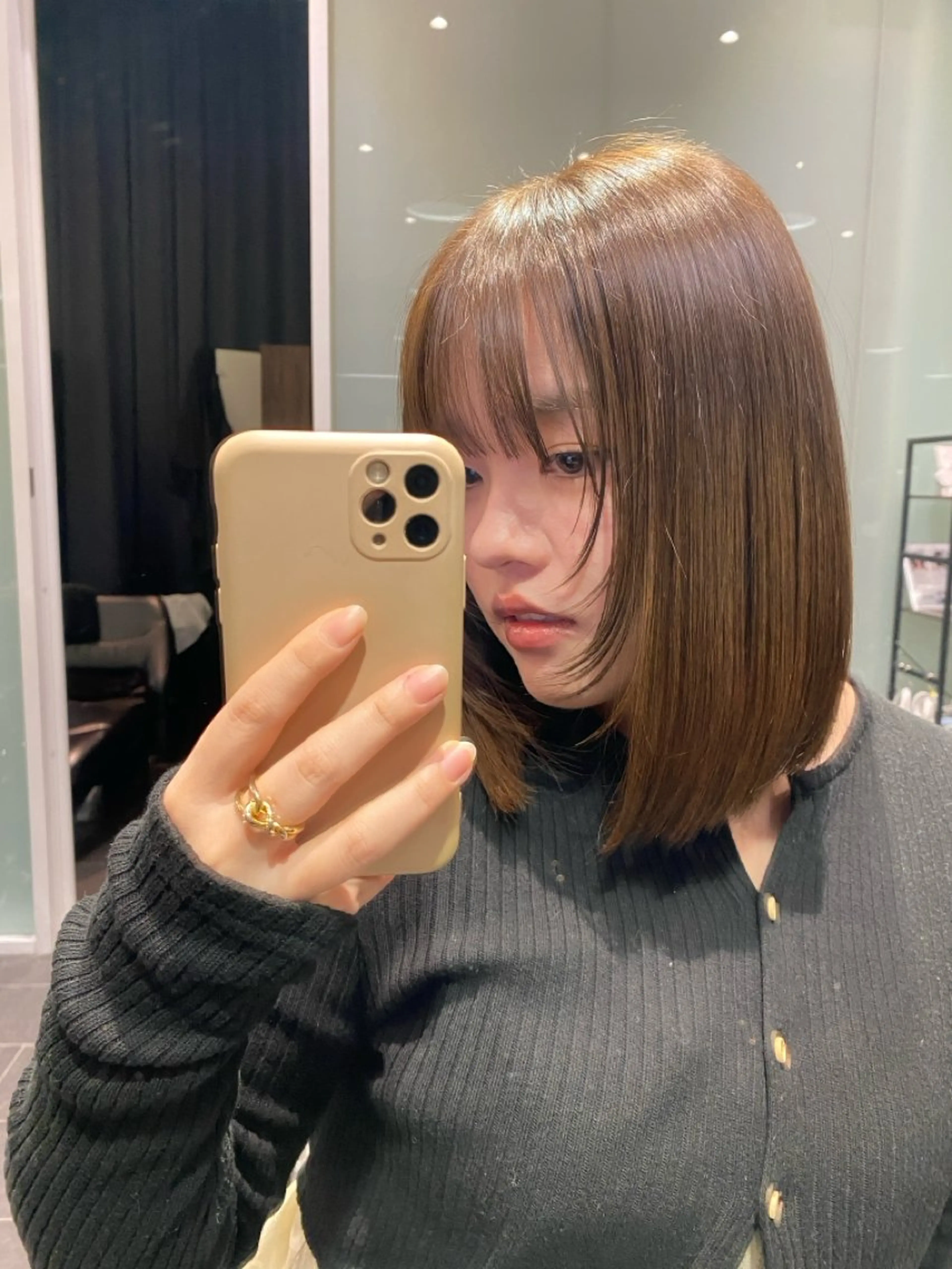 ミディアム カラー 似合わせ前髪/ 小顔カット🎀そうのヘアスタイル