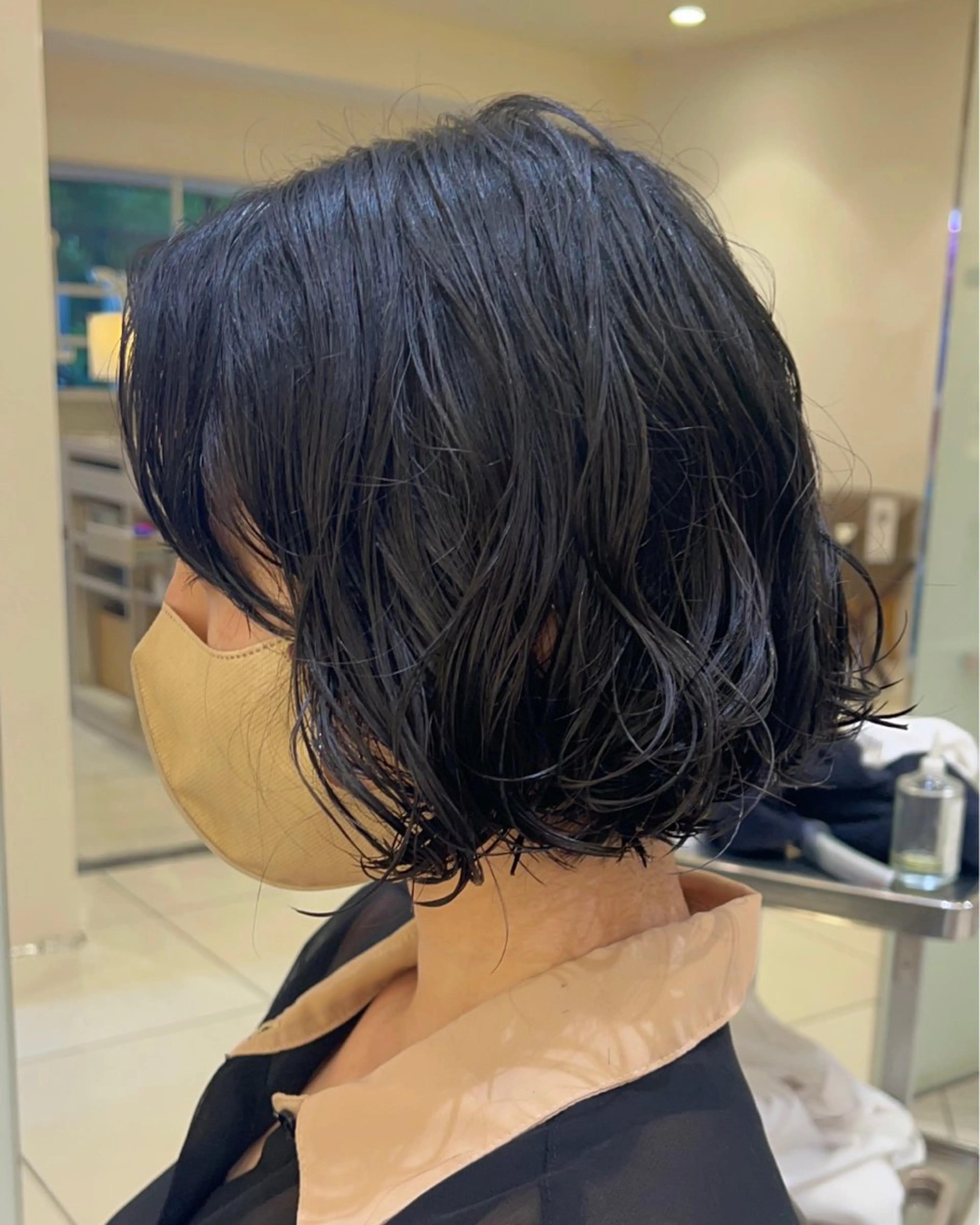 ミディアム パーマ 顔まわりカット🥀 原ちひろのヘアスタイル