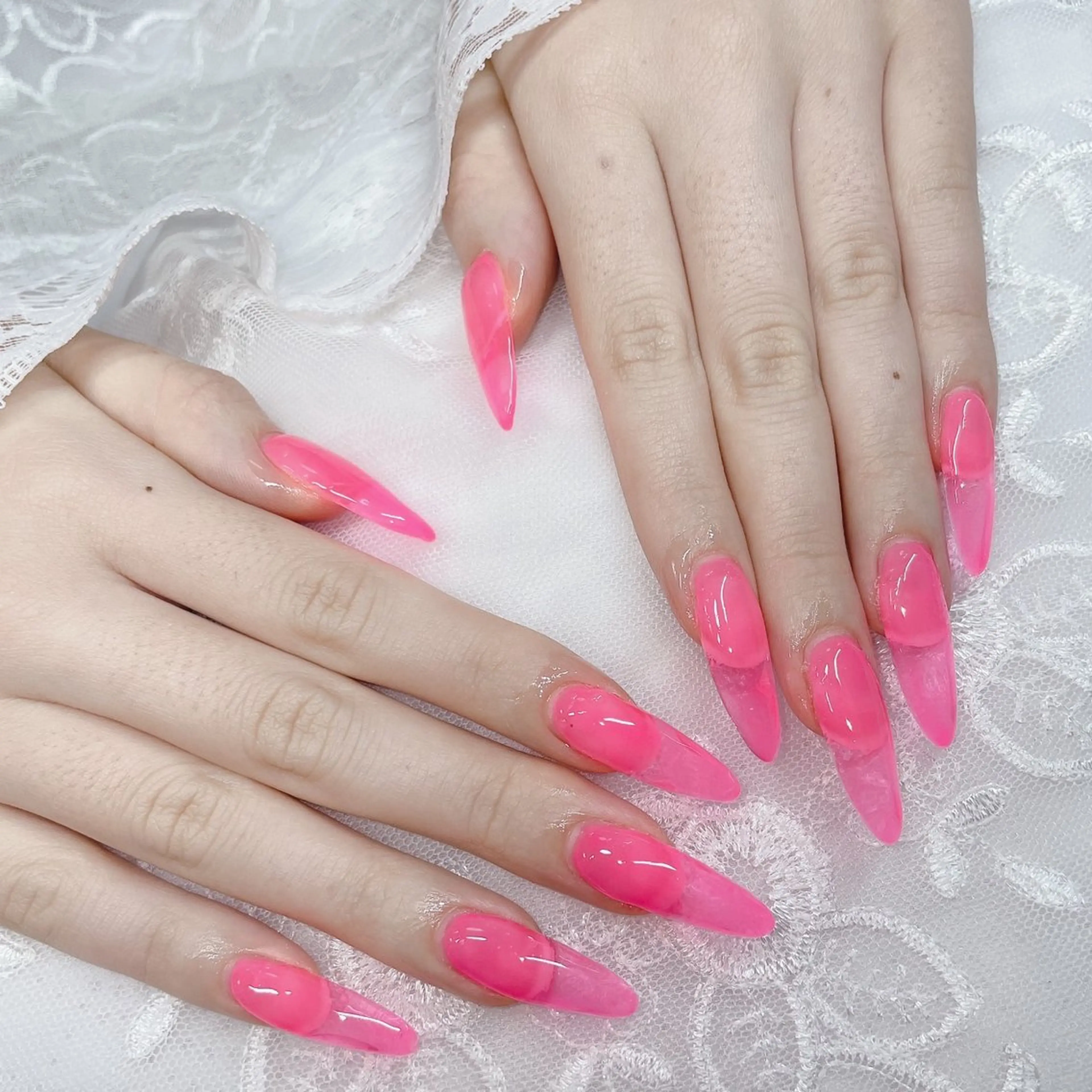 ロング ハンドネイル ハンドケア 💜MIYA nail川崎店のネイルデザイン