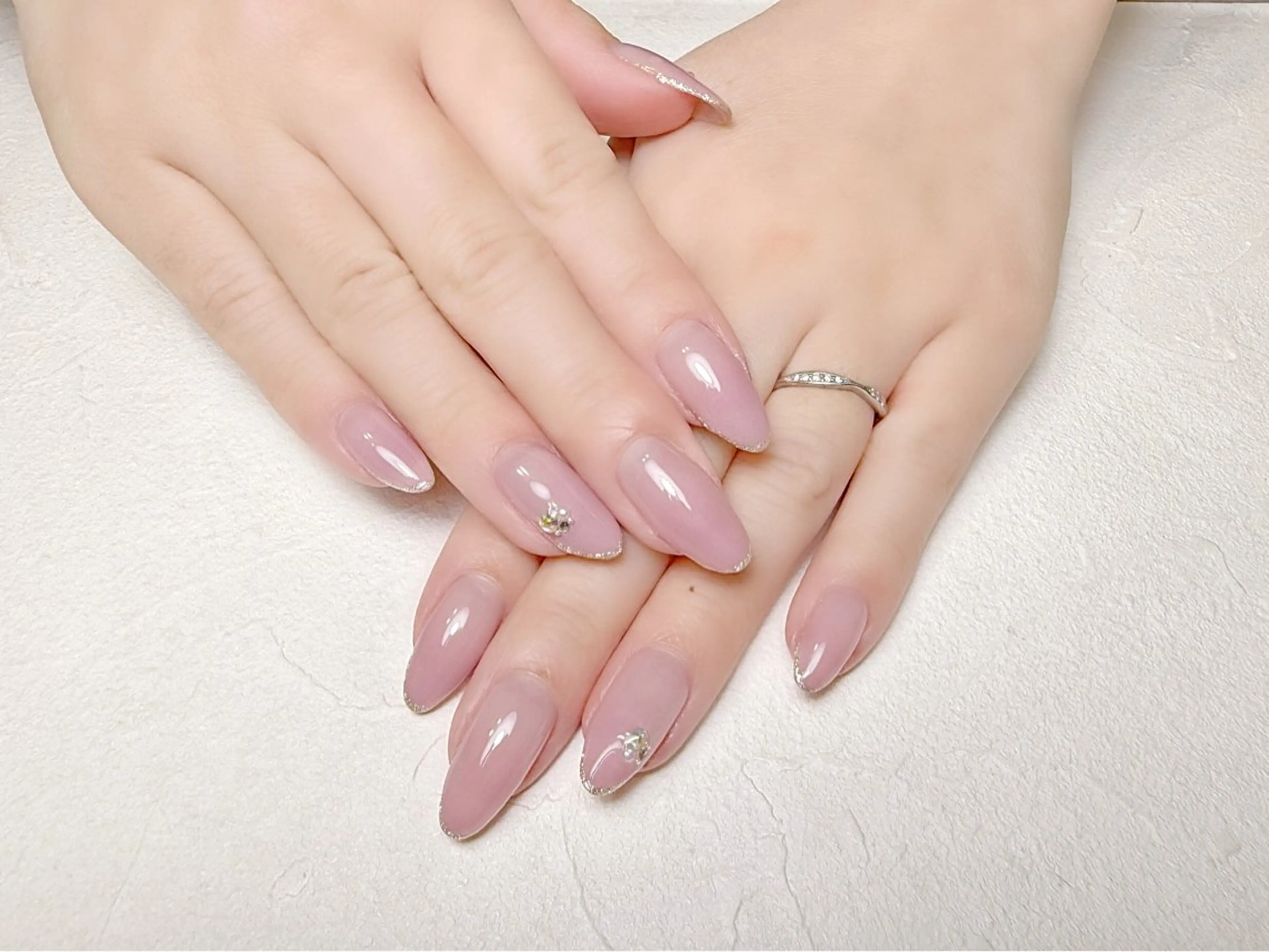 ネイル アートネイル グラデーション ラメ(グリッター) オフィスネイル ピンク rouse nail RISATOのネイルデザイン