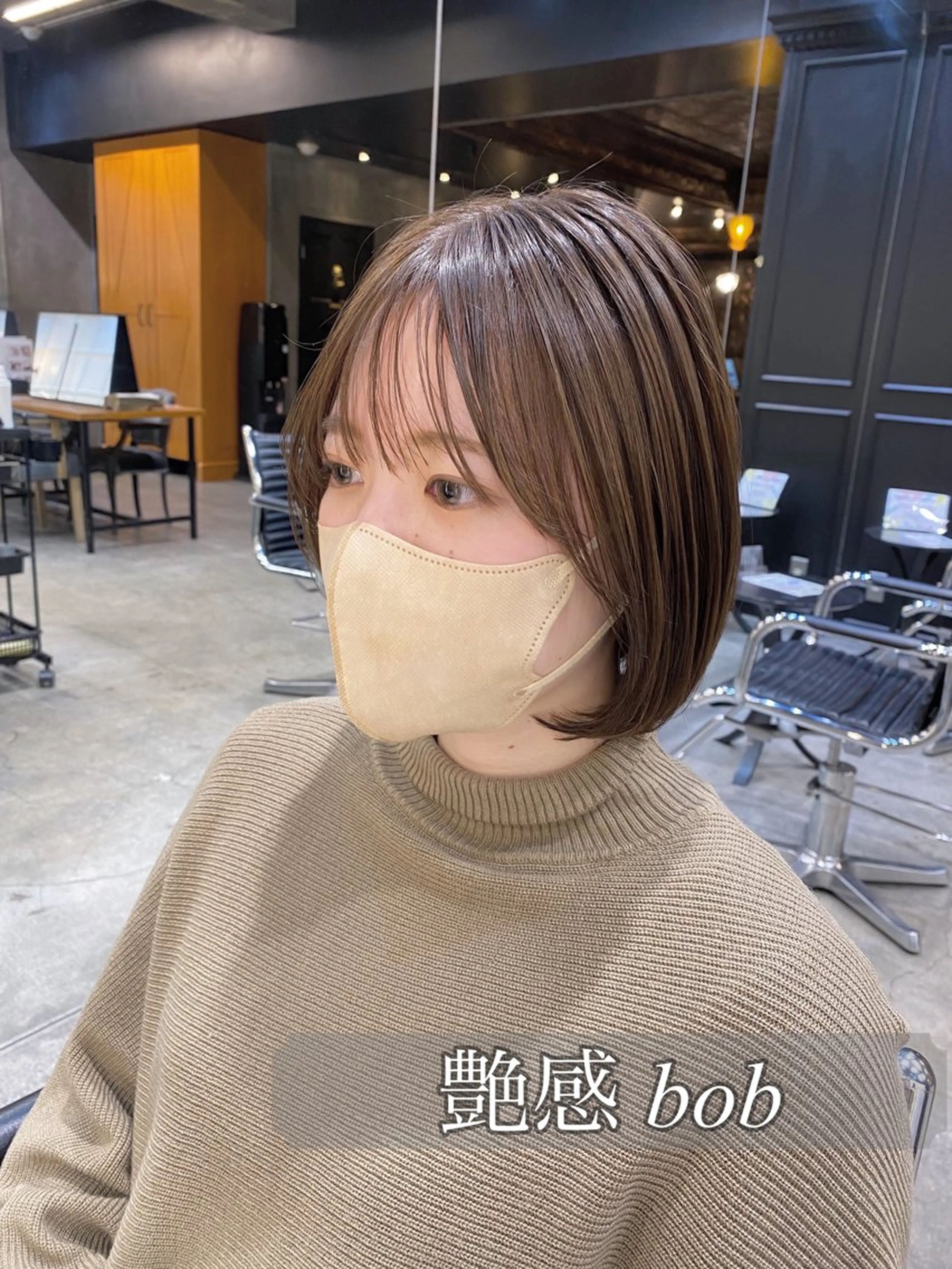 ショート カラー アッシュ アッシュブラウン ブラウンカラー ボブ カット ヘアカラー ブリーチなしダブル カラー🧸🐺陽介のヘアスタイル