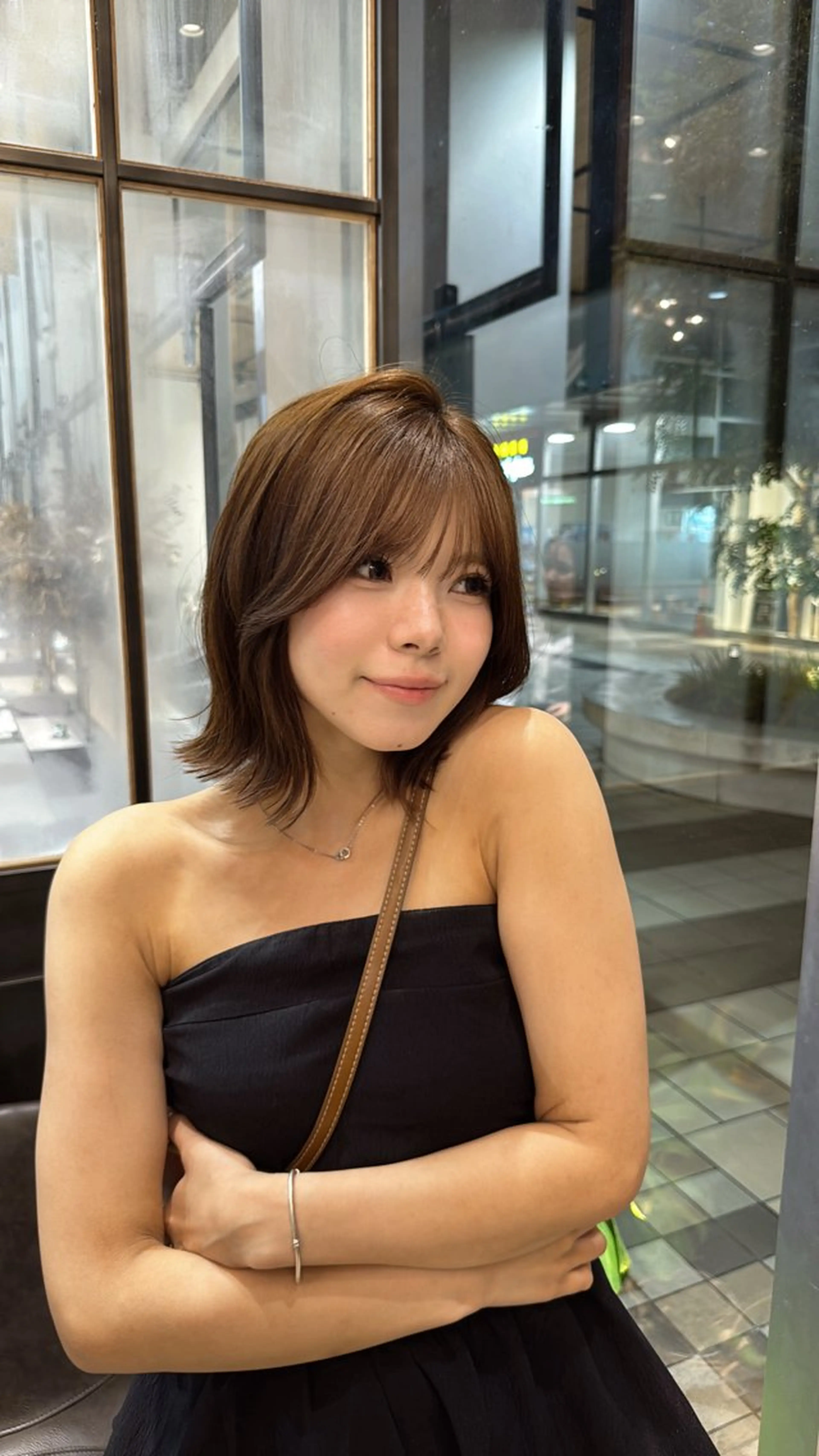 ショート ボブ くびれヘア 顔周りカット カット ヘアカラー 齊藤 百伽のヘアスタイル