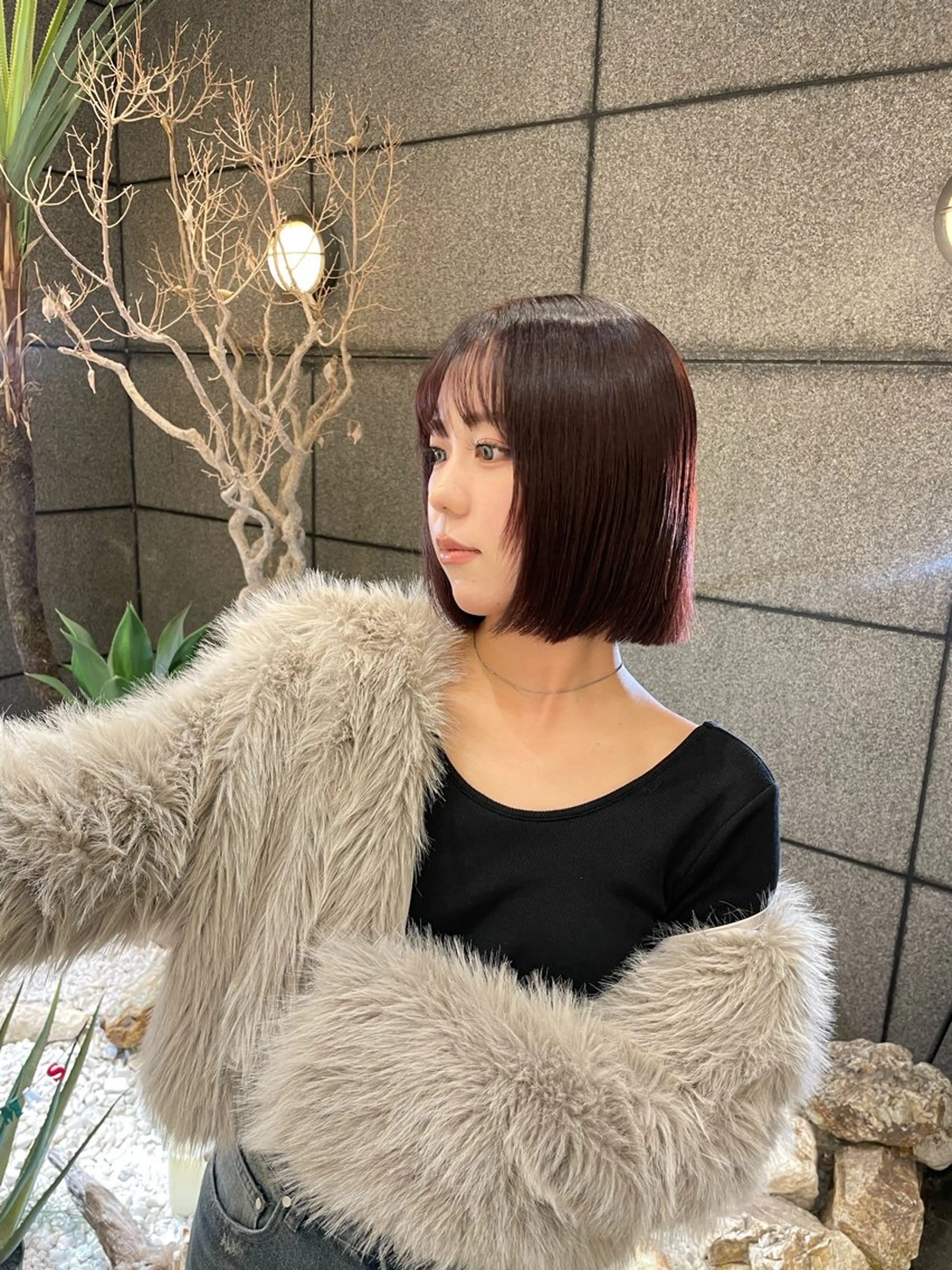 ミディアム カラー 透明感カラー/ 縮毛矯正/ユイ☆彡のヘアスタイル