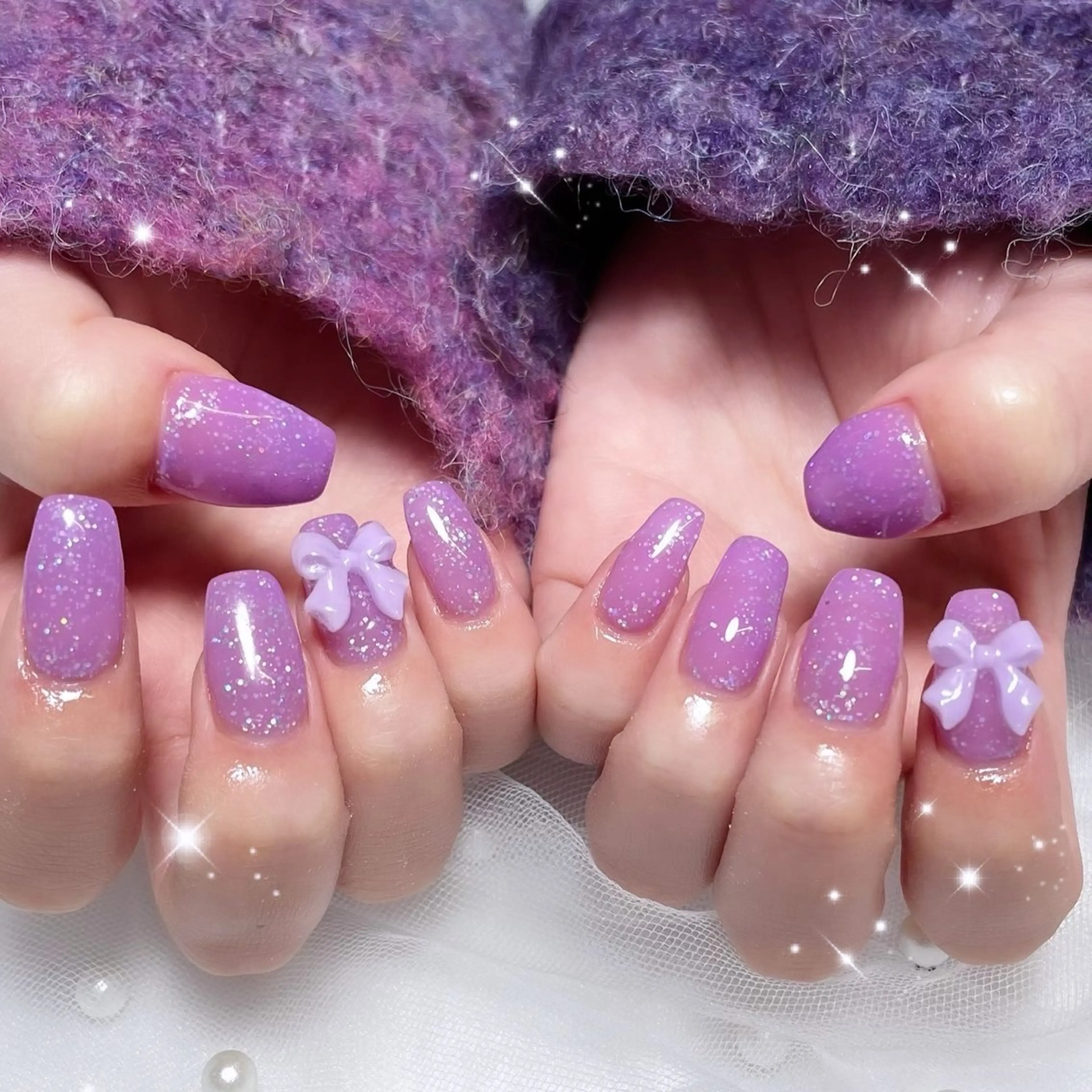 ネイル ハンドネイル 🎀藤沢ガーリーネイ ル/長さ出し🎀のネイルデザイン
