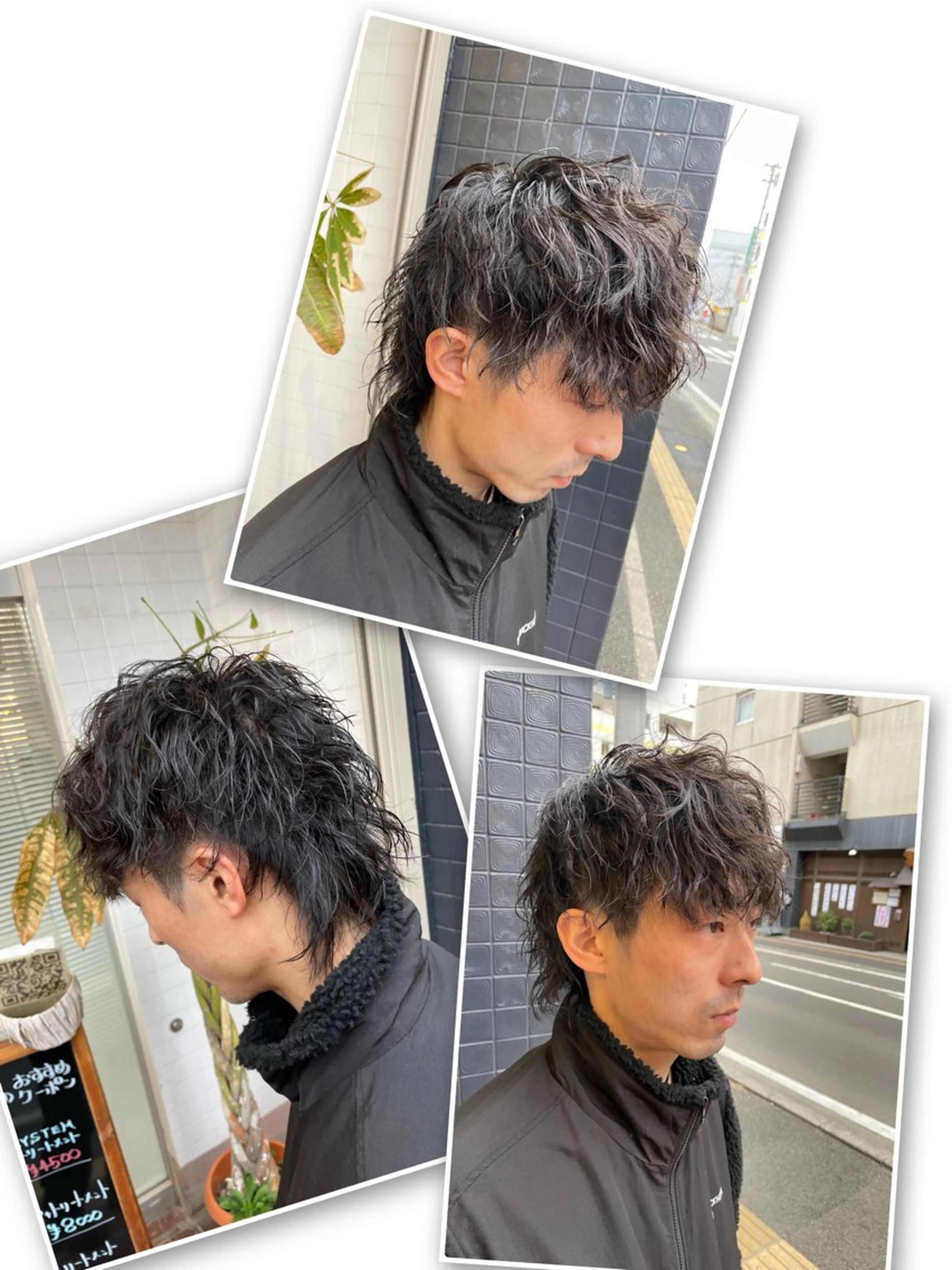 ショート パーマ メンズ メンズパーマ ツイストスパイラルパーマ メンズウルフカット ウルフカット スパイラルパーマ Hair salon HAL所属・佐藤 栄輔のヘアスタイル