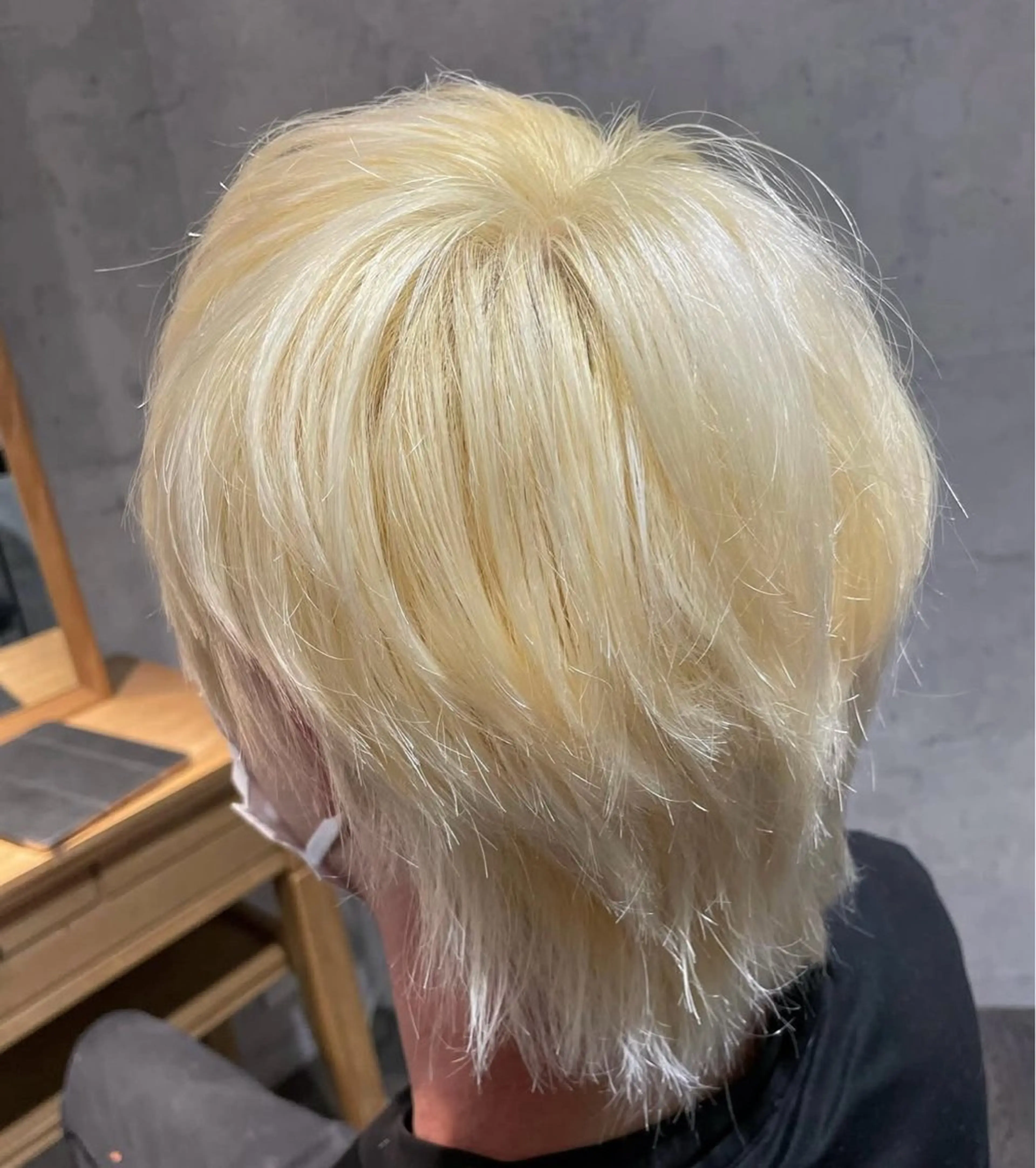 ショート カラー ヘアアレンジ メンズ ブロンド ホワイトブロンド ヘアカラー トリートメント ヘアセット Aloa横浜所属・トップスタイリスト Shoyaのヘアスタイル