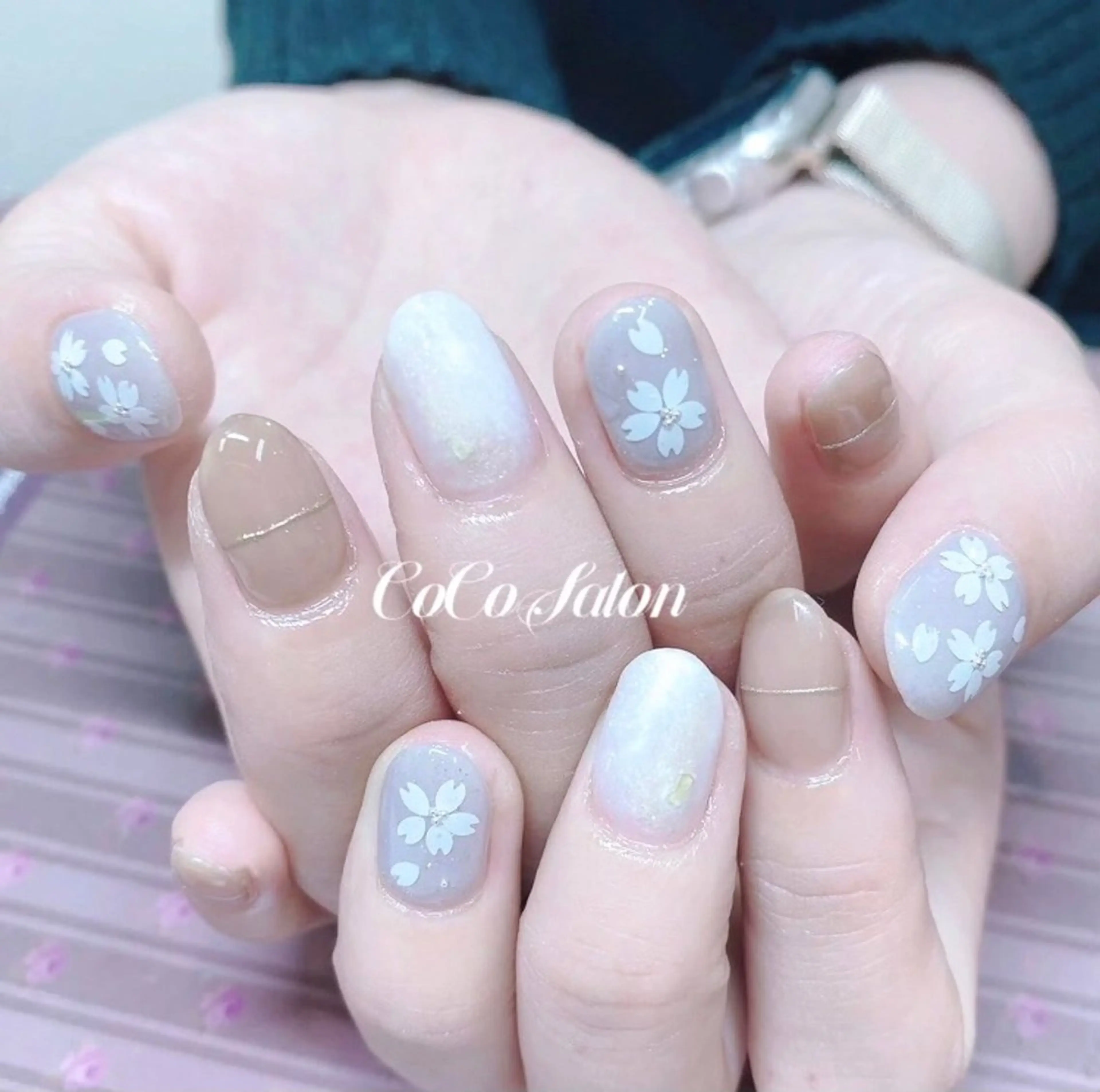 ネイル 桜ネイル フラワーネイル ジェルネイル シンプルネイル 春ネイル CoCo Salon ネイル/睫毛/脱毛のマツエク・マツパデザイン
