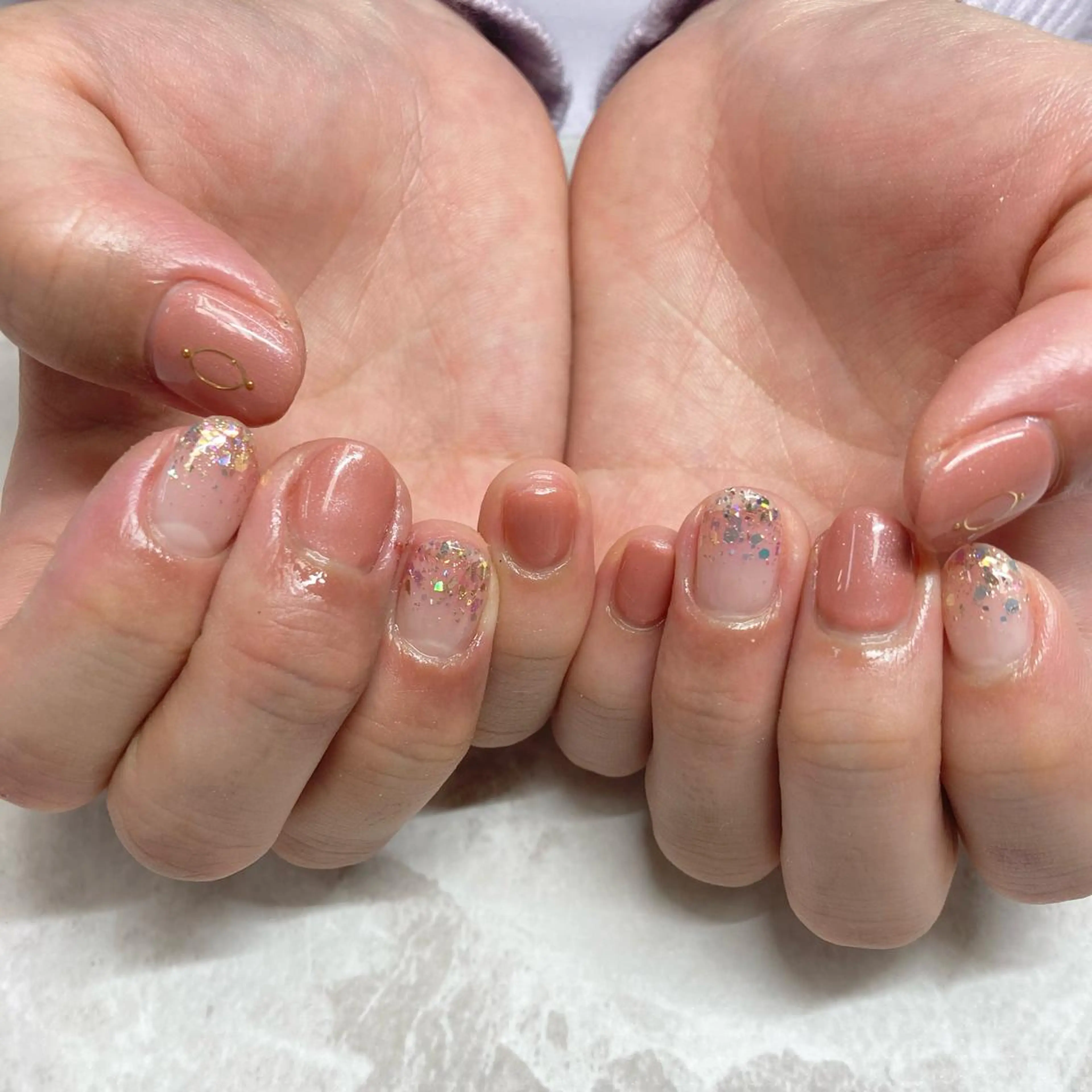 ネイル ジェルネイル オフィスネイル シンプルネイル RicottEYELASH&NAIL所属・下城 葵のネイルデザイン
