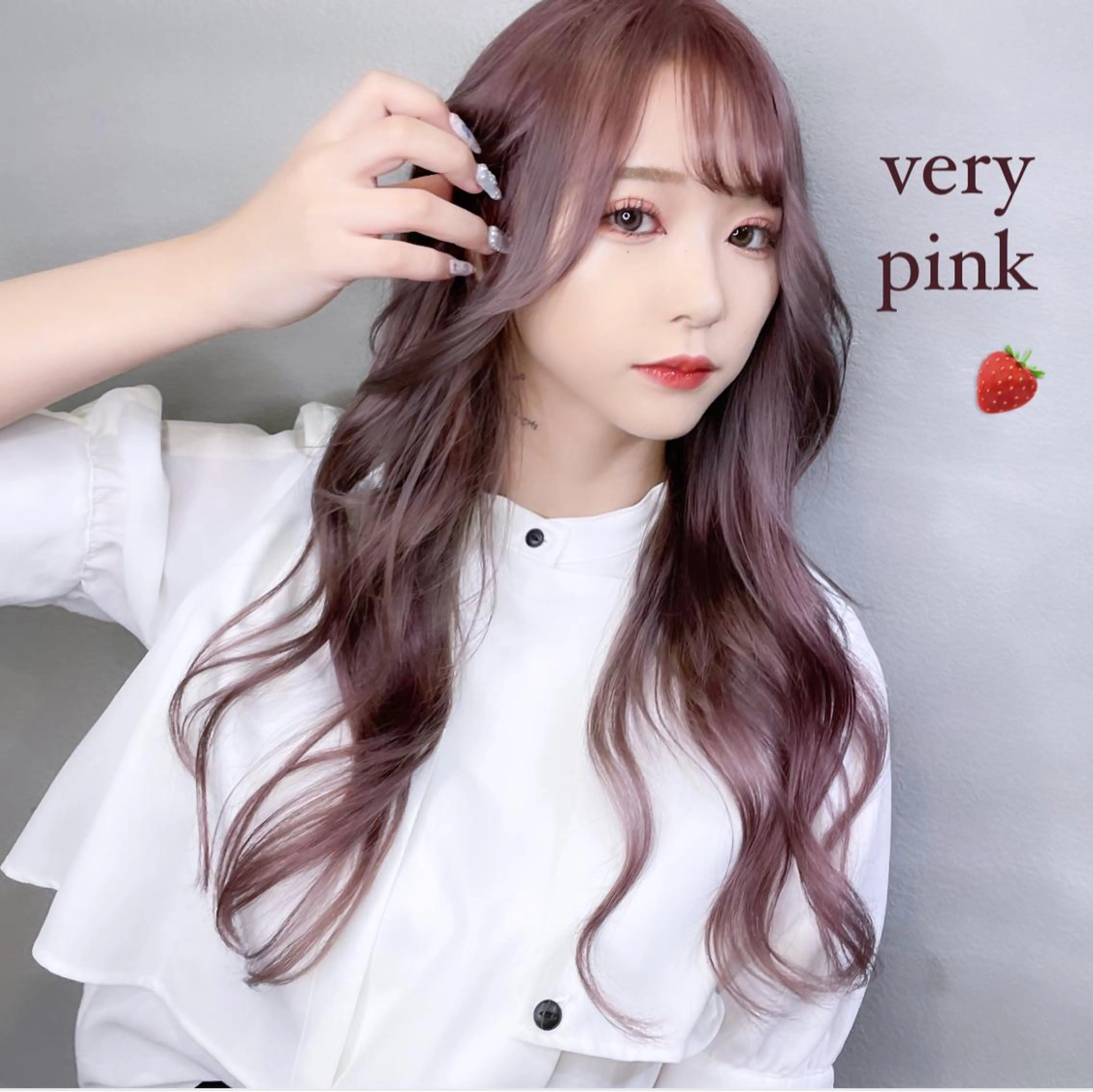 ロング カラー ピンクカラー ヨシンモリ 韓国風ヘア カット ヘアカラー トリートメント ブリーチなし透明感カ ラー×韓国ヘア♡ヒデのヘアスタイル