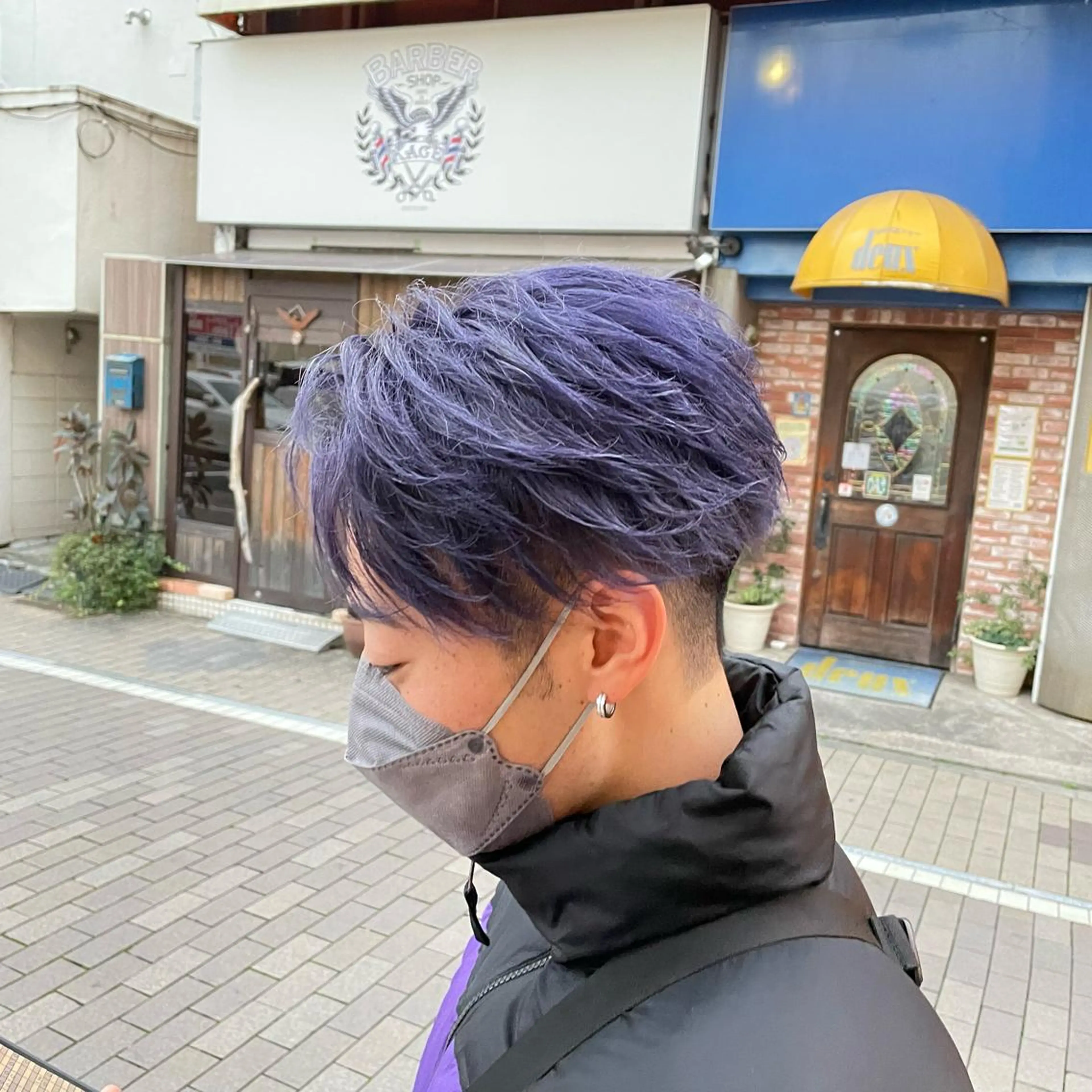 ショート カラー メンズ ブルーカラー ネイビーカラー カット ヘアカラー Wataru 外国人風カラー💎のヘアスタイル