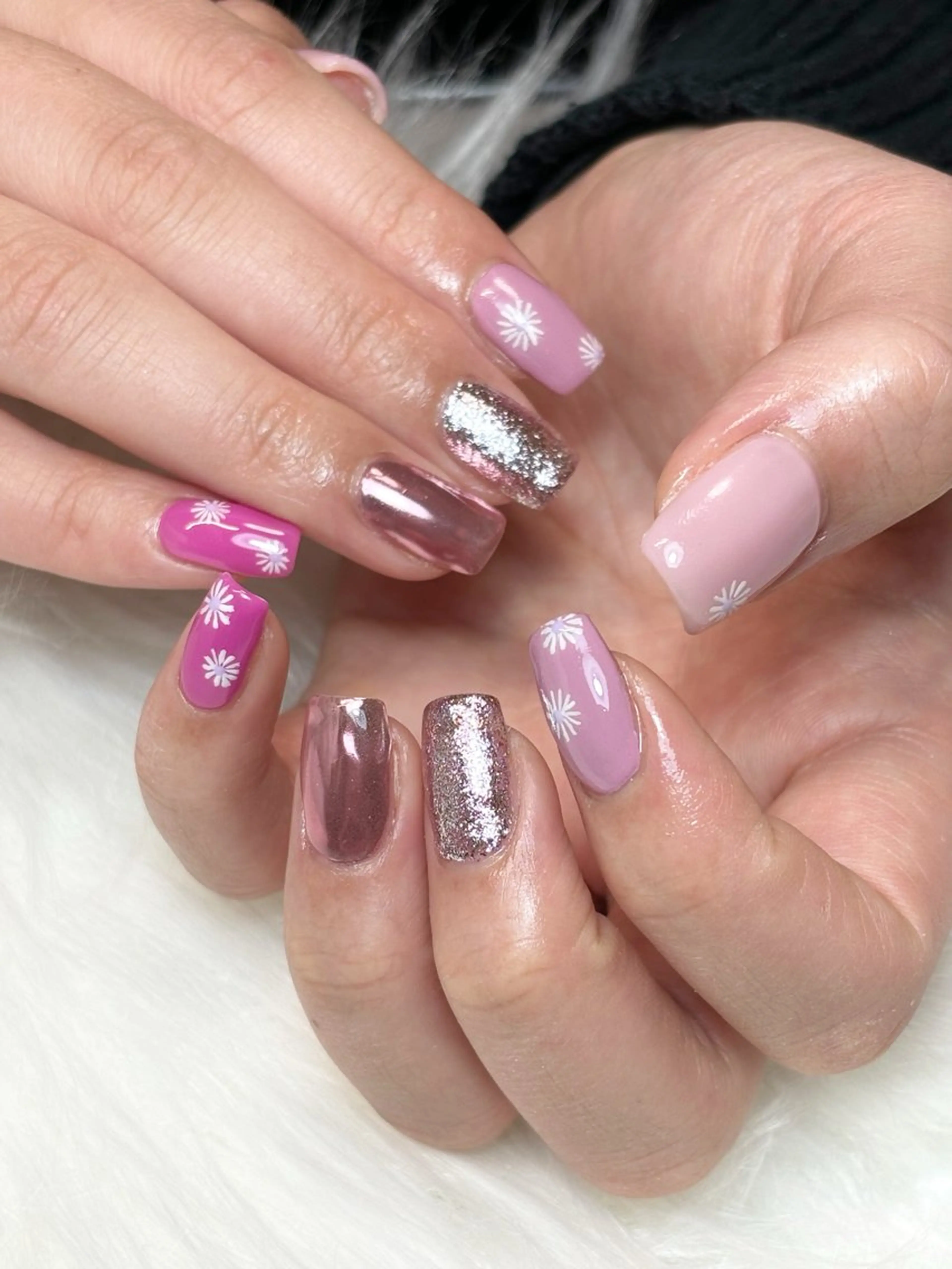 ネイル フラワーネイル ピンク ハンドネイル nail salon epeのネイルデザイン