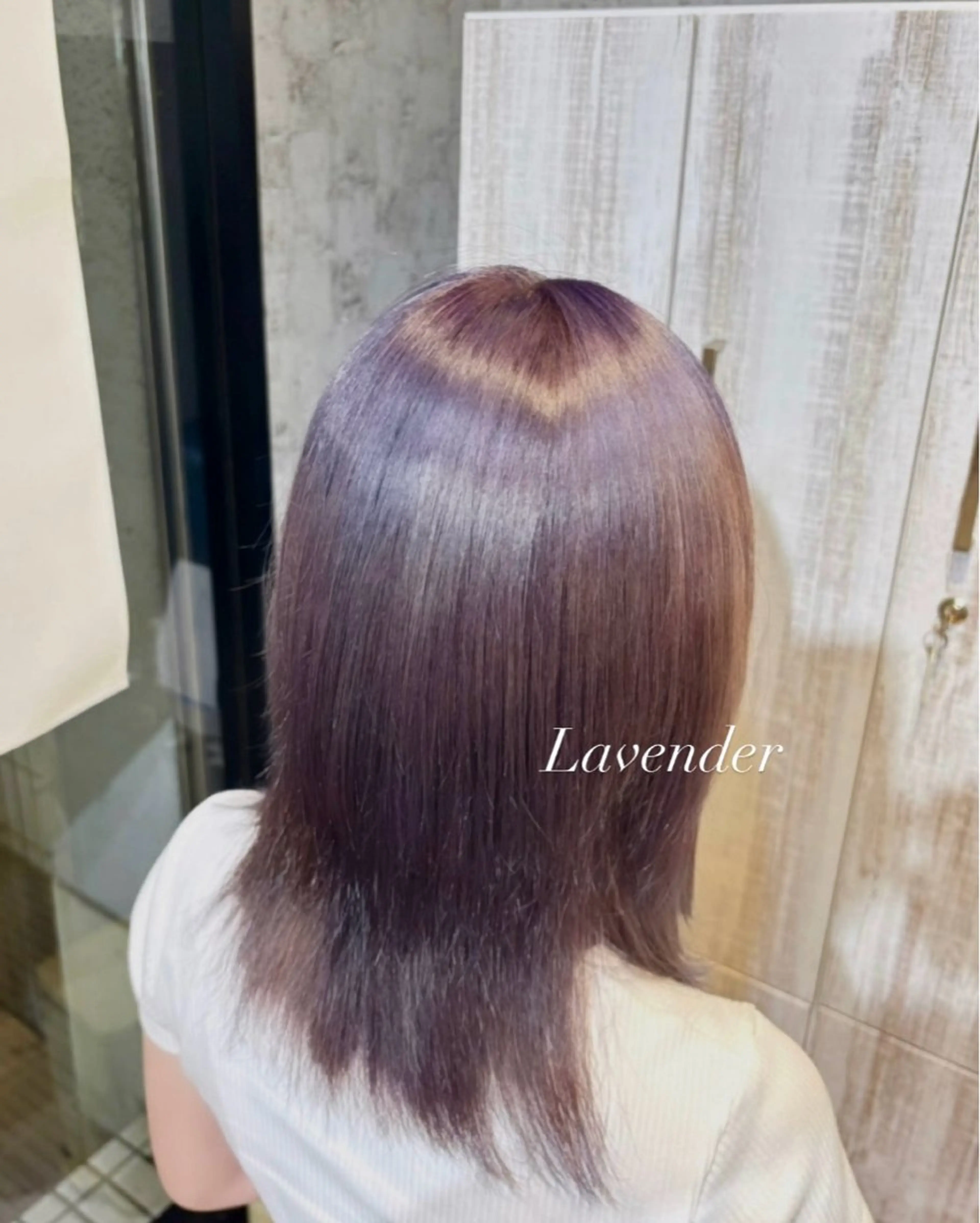 セミロング カラー ブリーチ デザインカラー ダブルカラー ラベンダーカラー ヘアカラー ダブルカラー💖 / 髪質改善✨/伽音のヘアスタイル