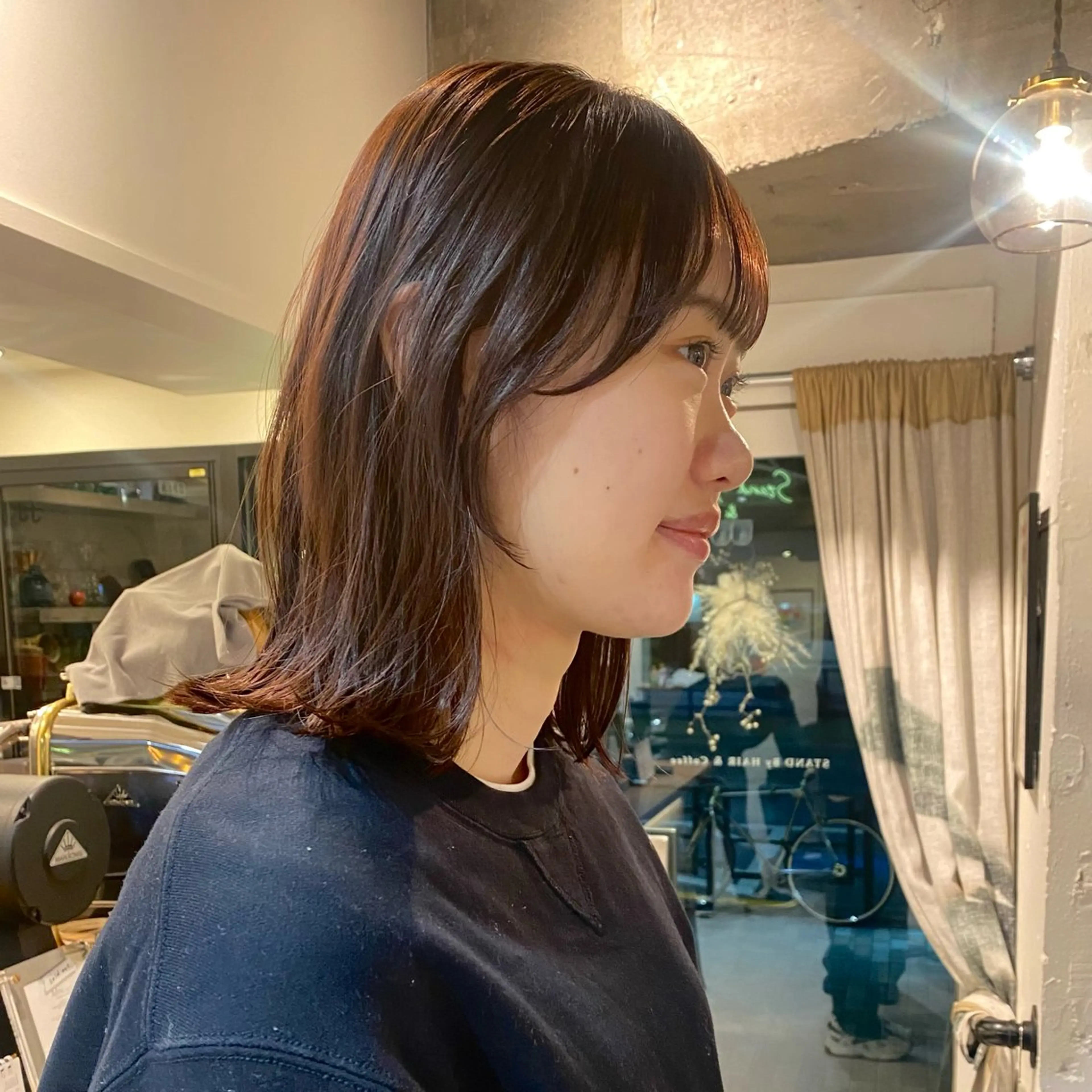 ミディアム 顔周りカット カット トリートメント chiho🌛ボブ /髪質改善カラー🫧のヘアスタイル