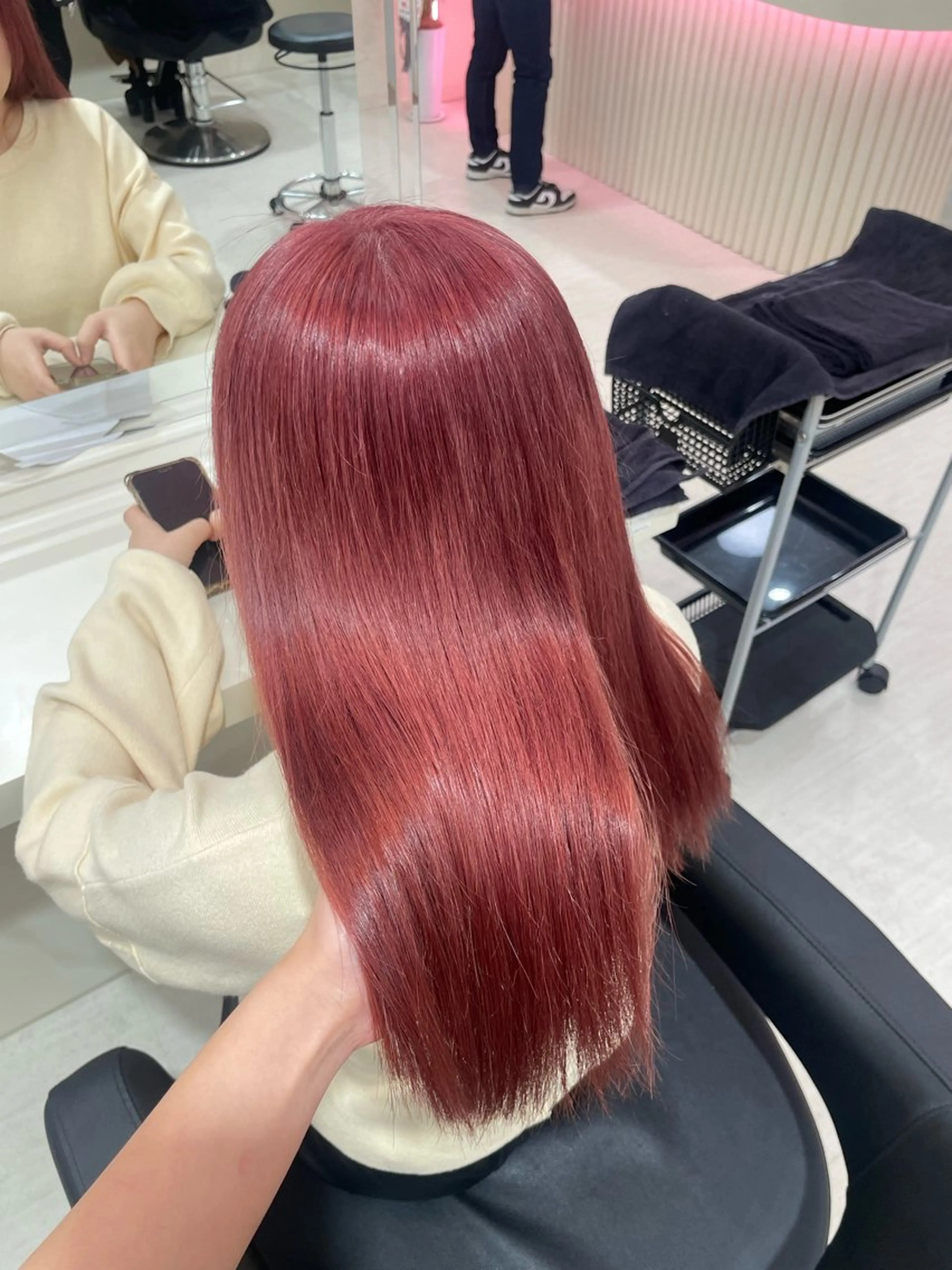 カラー 🤎🎀ブリーチなし ピンクラベンダー🧸のヘアスタイル