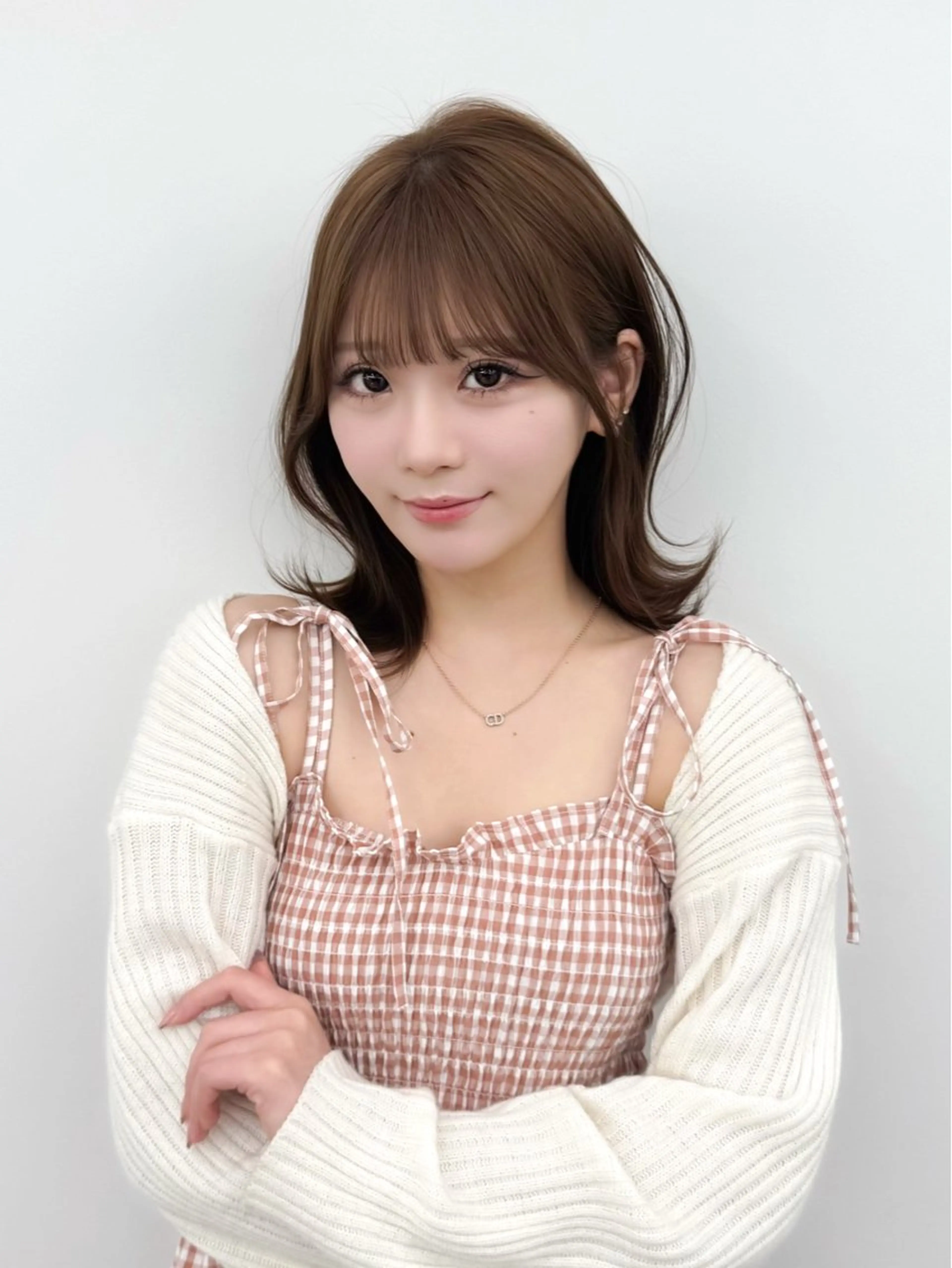 ミディアム カラー ヘアアレンジ カット ヘアカラー トリートメント 最小顔周り&レイヤー 特化/池袋/kokiのヘアスタイル