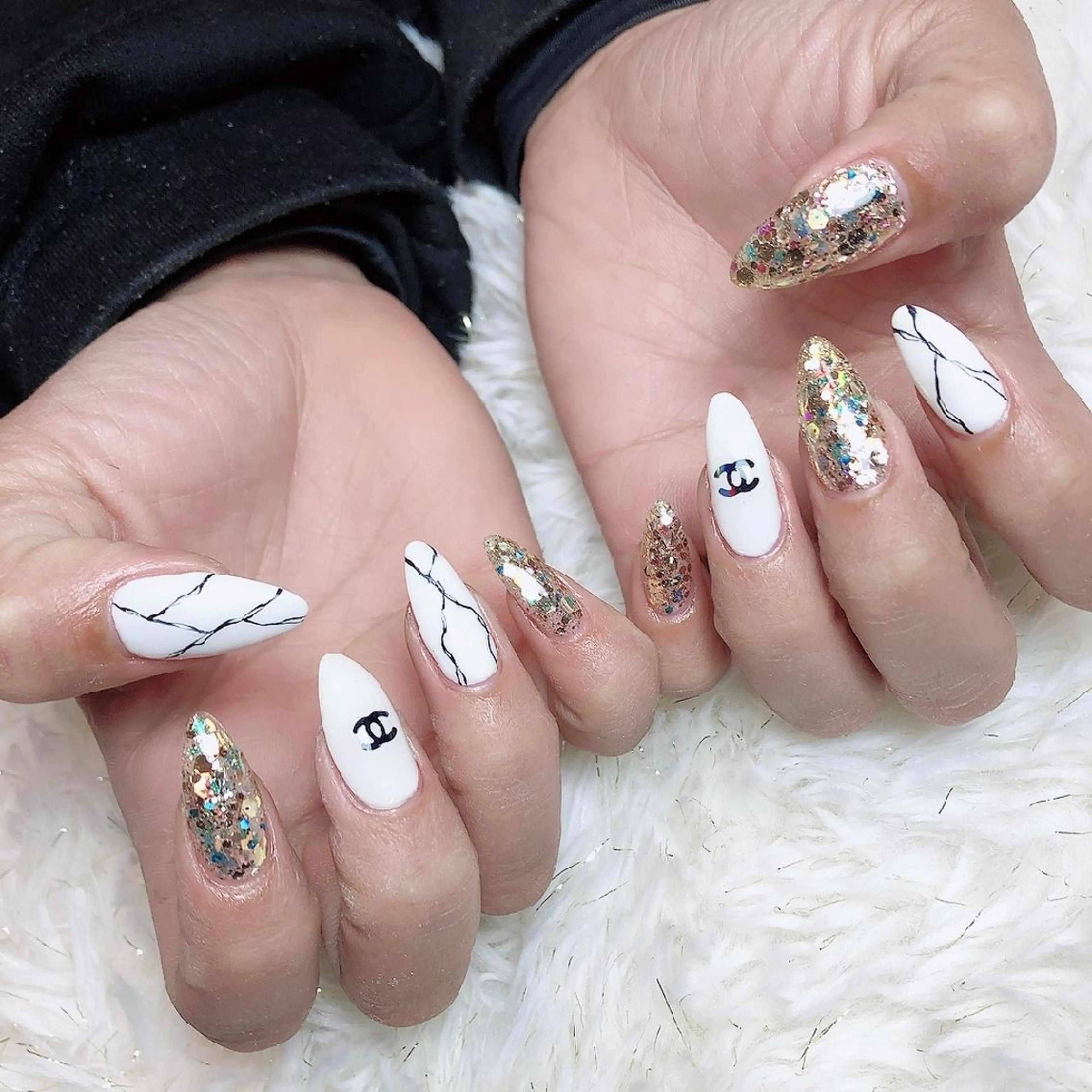 ネイル ロング キラキラネイル ハンドネイル ☺︎山部 志麻☺︎のネイルデザイン