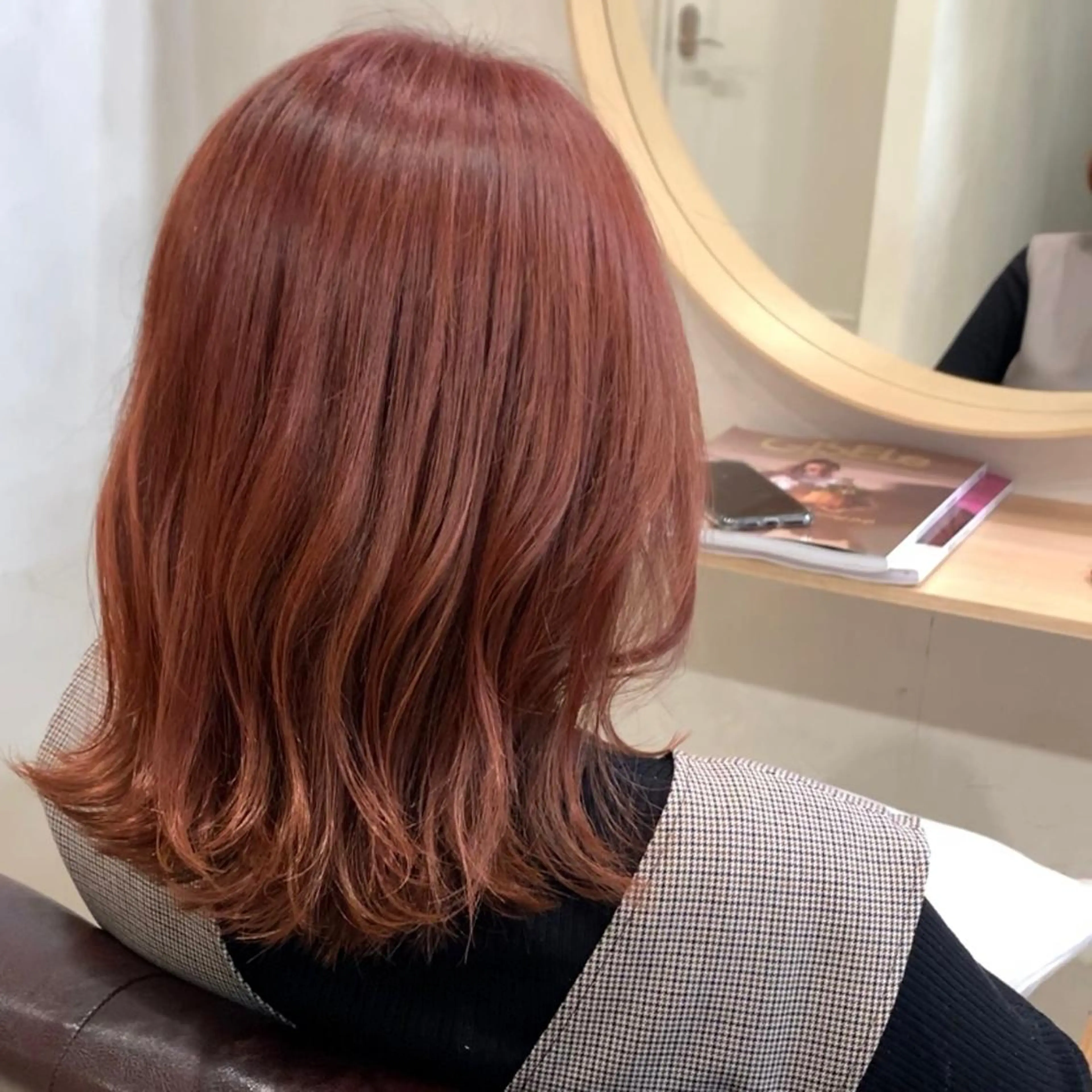 ミディアム カラー ブリーチ ブリーチなしカラー ピンクカラー ヘアカラー トリートメント Liberty 店長 TAJIMAのヘアスタイル