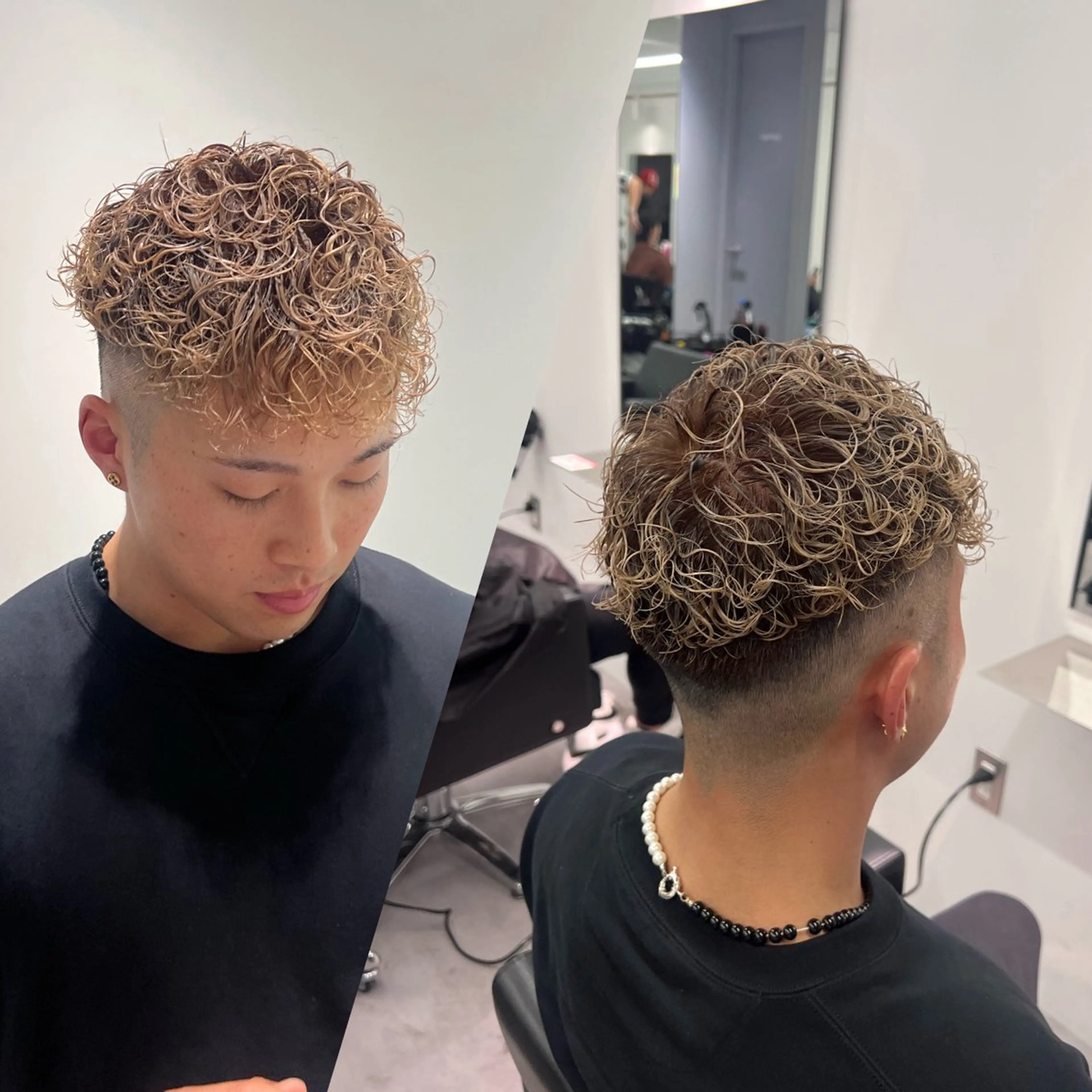 カラー パーマ メンズ R/🤎 パーマ＆ブリーチ🔥のヘアスタイル