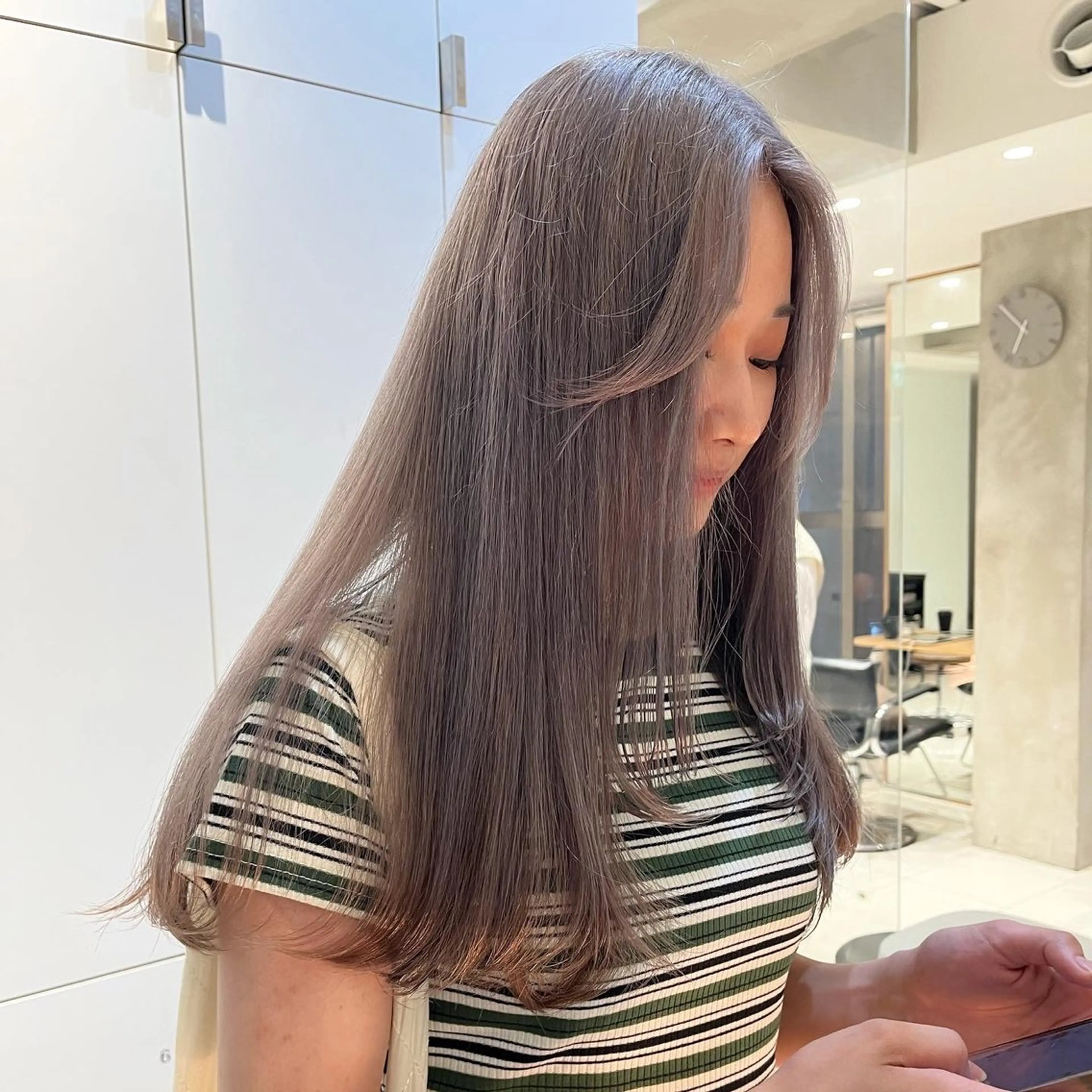 ロング カラー ヘアアレンジ 黒髪 ブリーチ ケアブリーチ カシス ディープラベンダー stylist ◎RUKI.のヘアスタイル