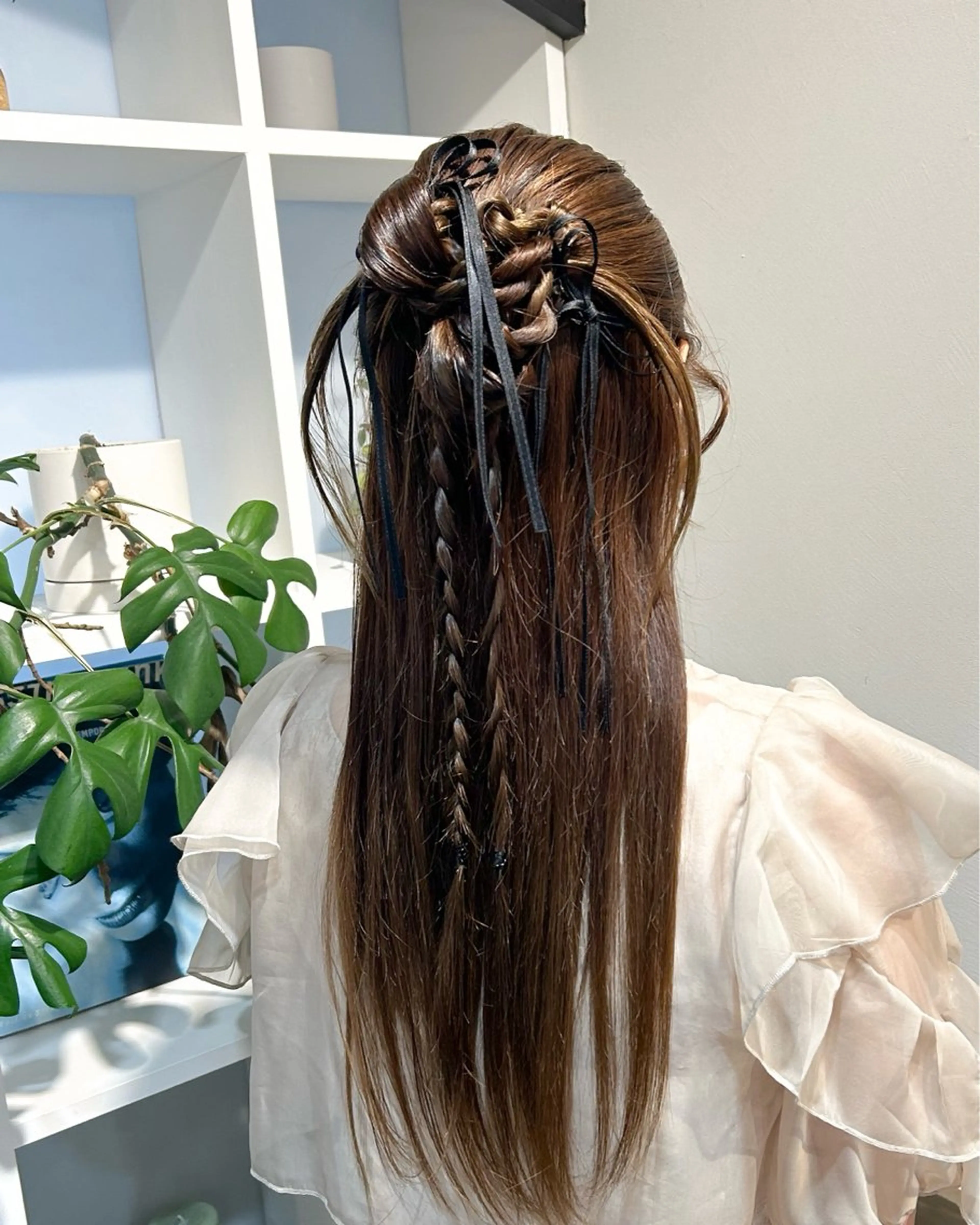 ロング ヘアアレンジ ハーフアップ カット ヘアセット アレンジ/新宿 透明感カラー/ヤノのヘアスタイル