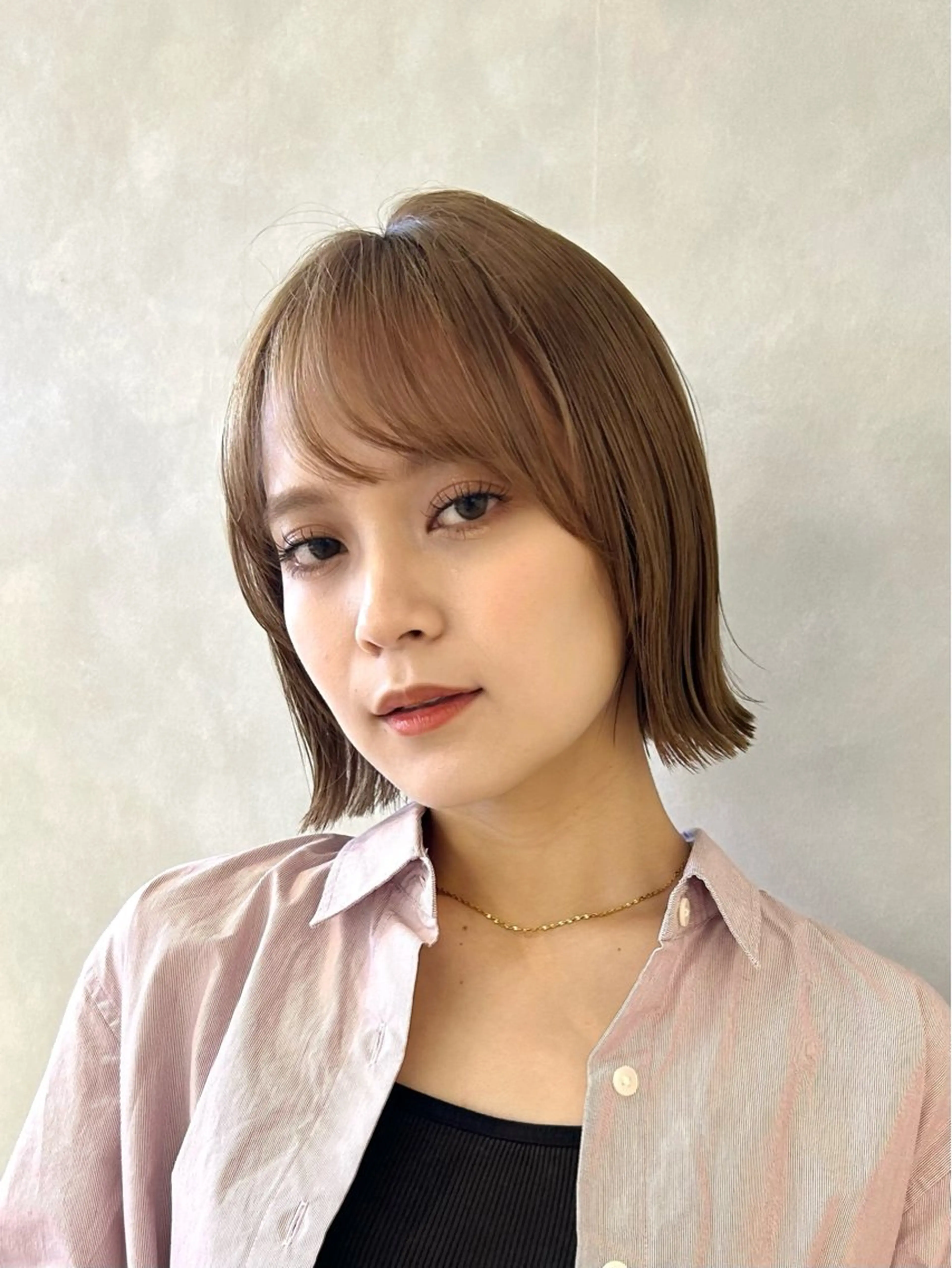 ショート カラー ボブ くびれヘア カット ヘアカラー 結べるくびれボブ/透 明感カラーtaigaのヘアスタイル