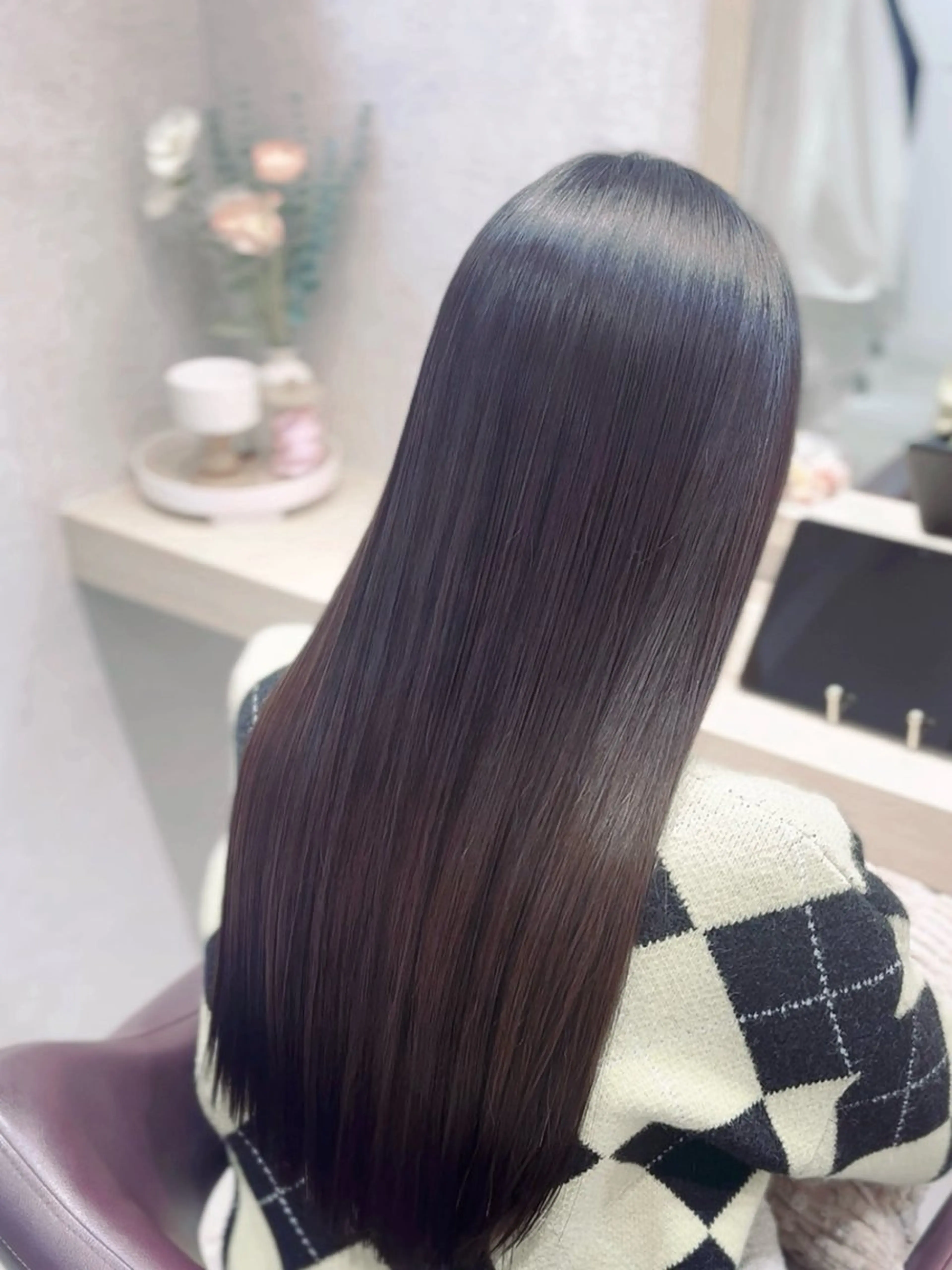 ロング パーマ カット 縮毛矯正 トリートメント suzuka/透明感 カラー 美髪縮毛矯正のヘアスタイル