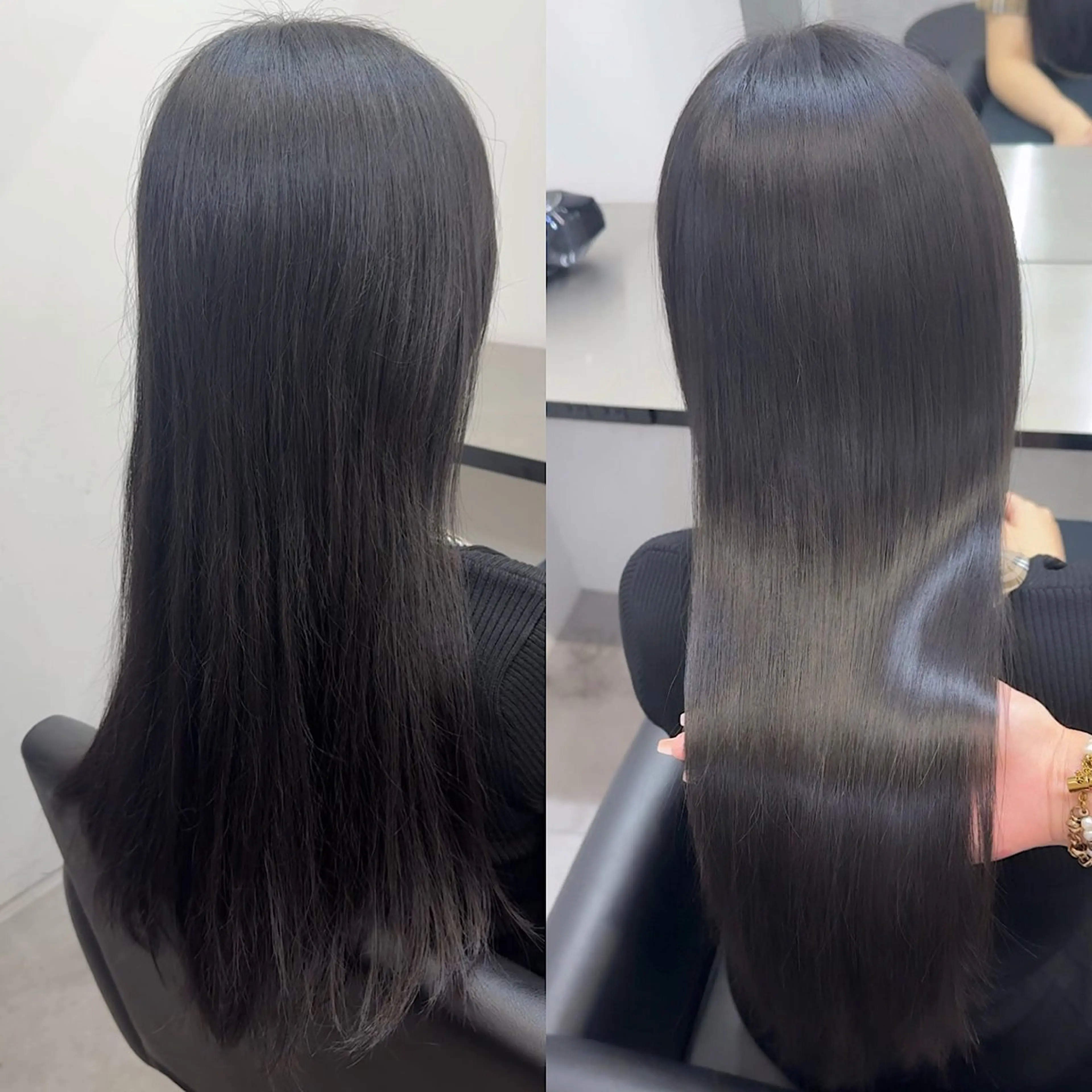 ロング カラー パーマ 透明感カラー ストレートパーマ カット ヘアカラー 縮毛矯正 酸性矯正×艶カラー Sachi🐰のヘアスタイル