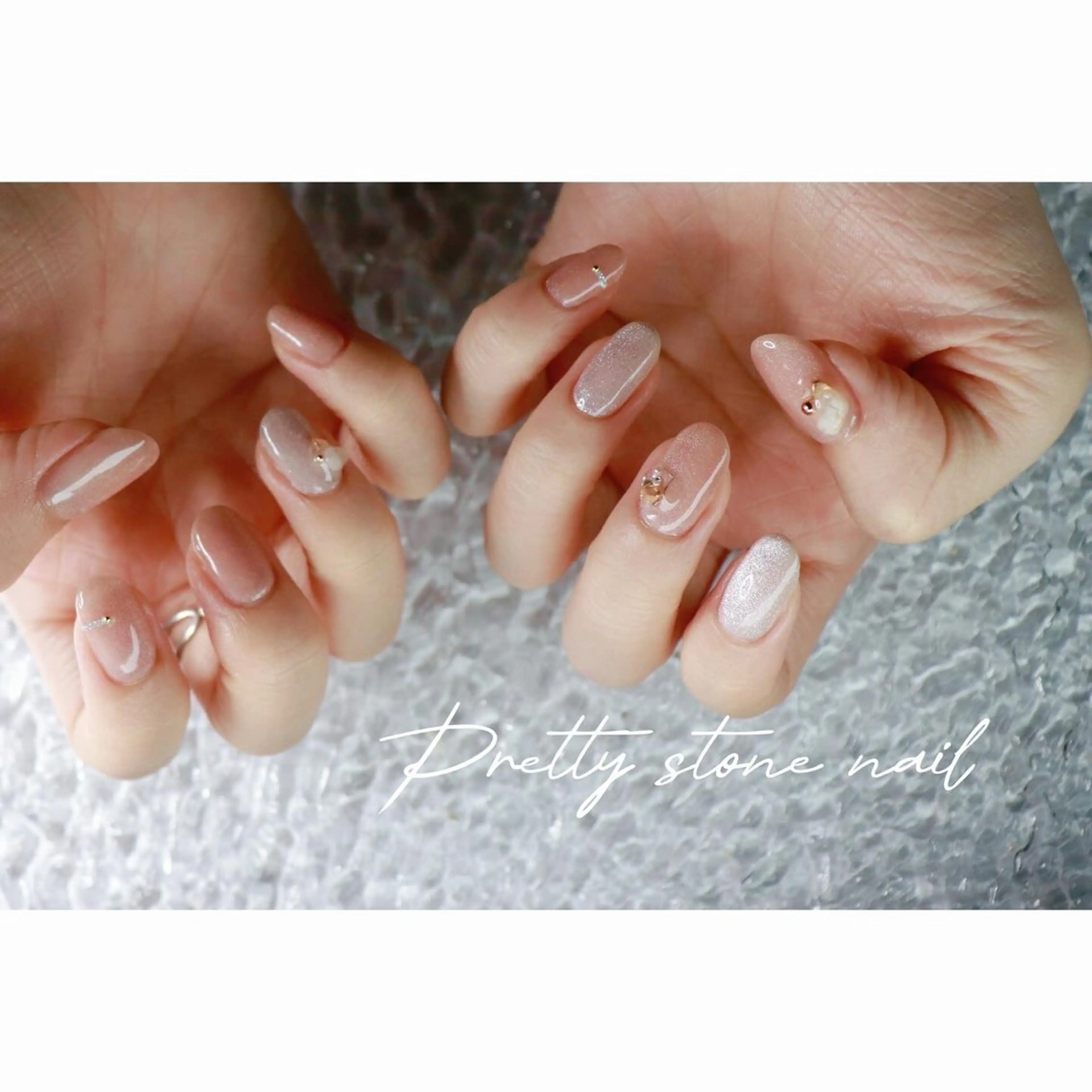 ネイル ストーンネイル ハンドネイル ハンドケア mapple nailのネイルデザイン