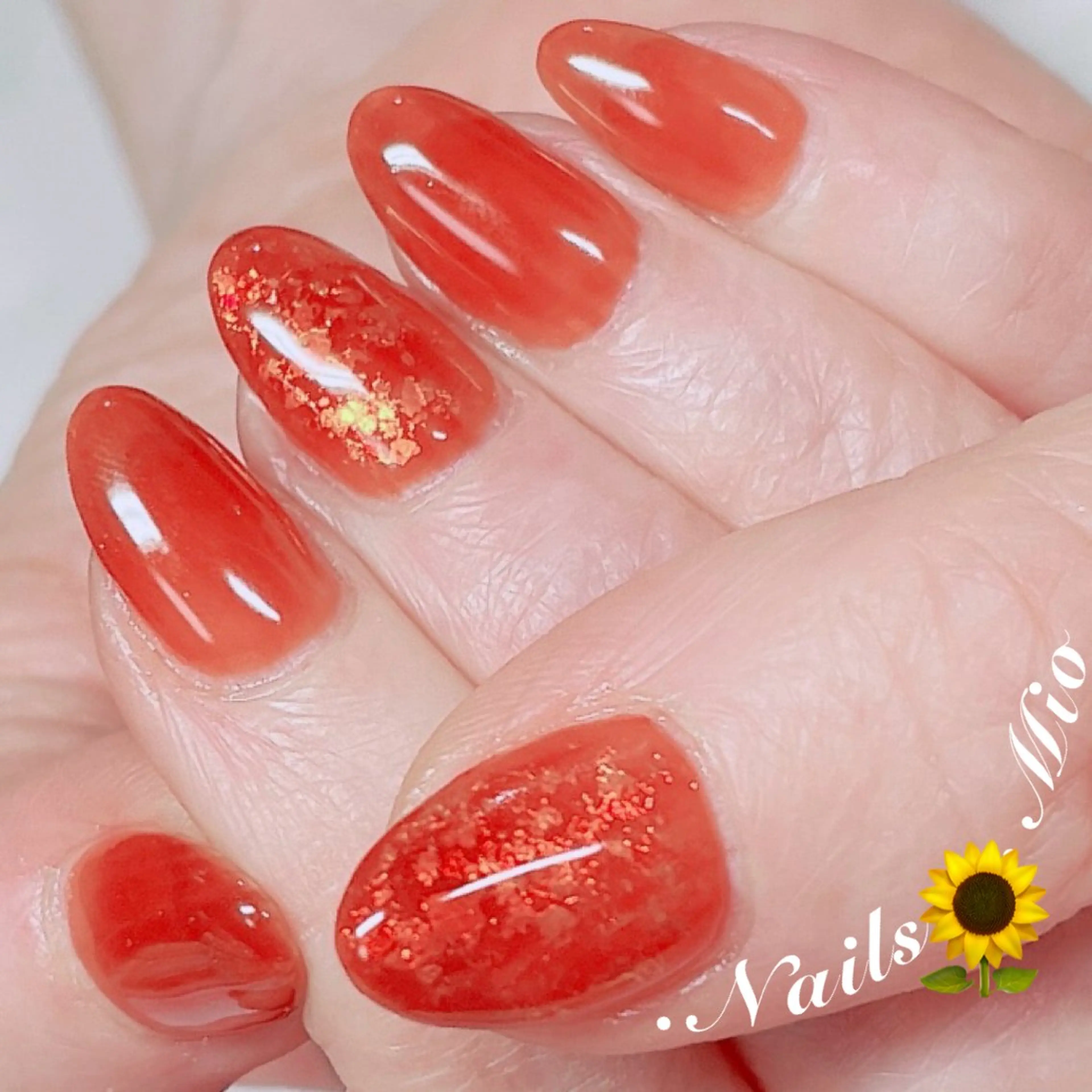 ネイル ジェルネイル ワンカラーネイル 赤色 .Nails Mio 赤羽西ネイルサロンのネイルデザイン