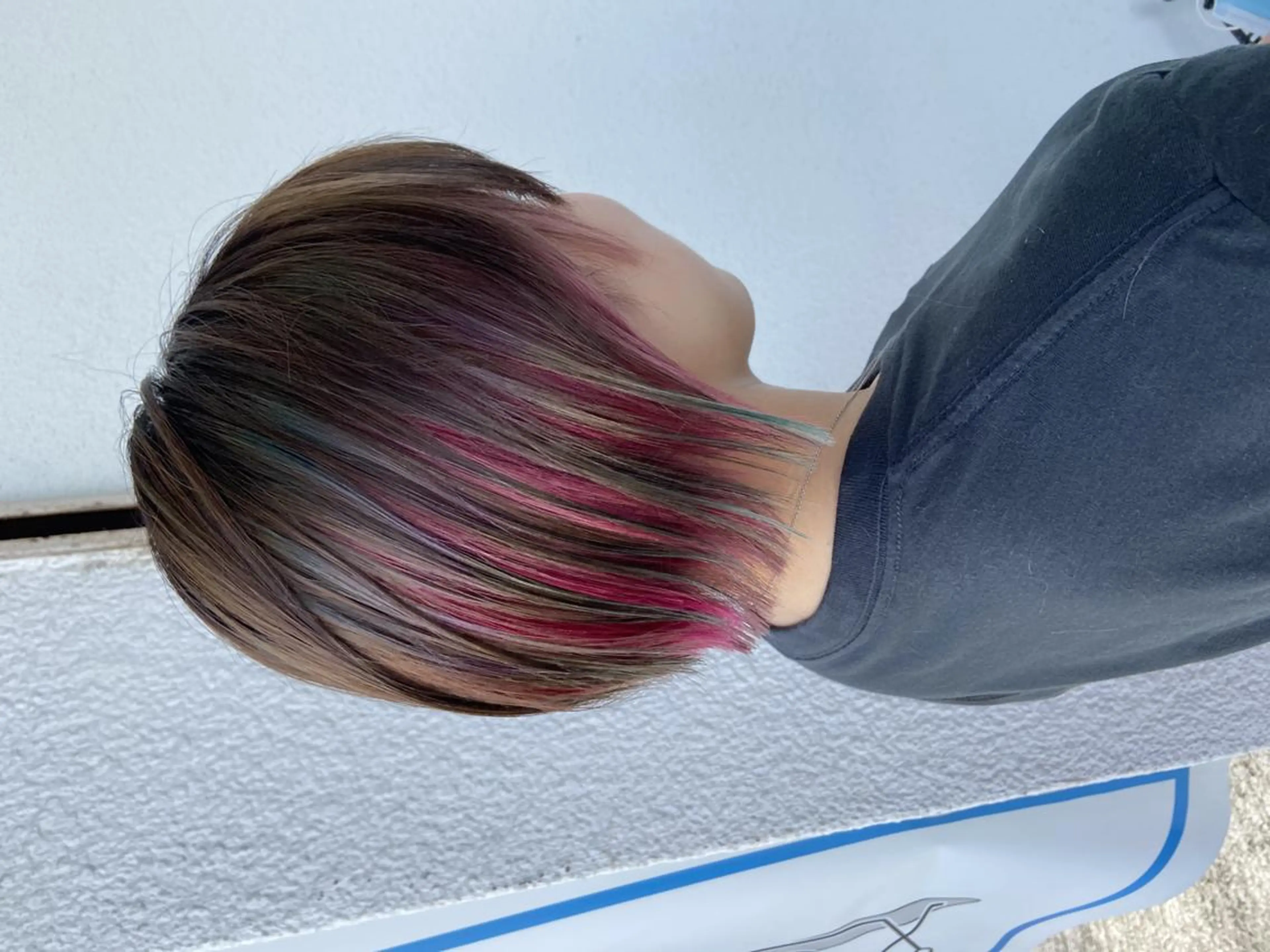 カラー セミロング アディクシーカラー アッシュ バレイヤージュ ブリーチ ケアブリーチ corazon ブリーチのヘアスタイル