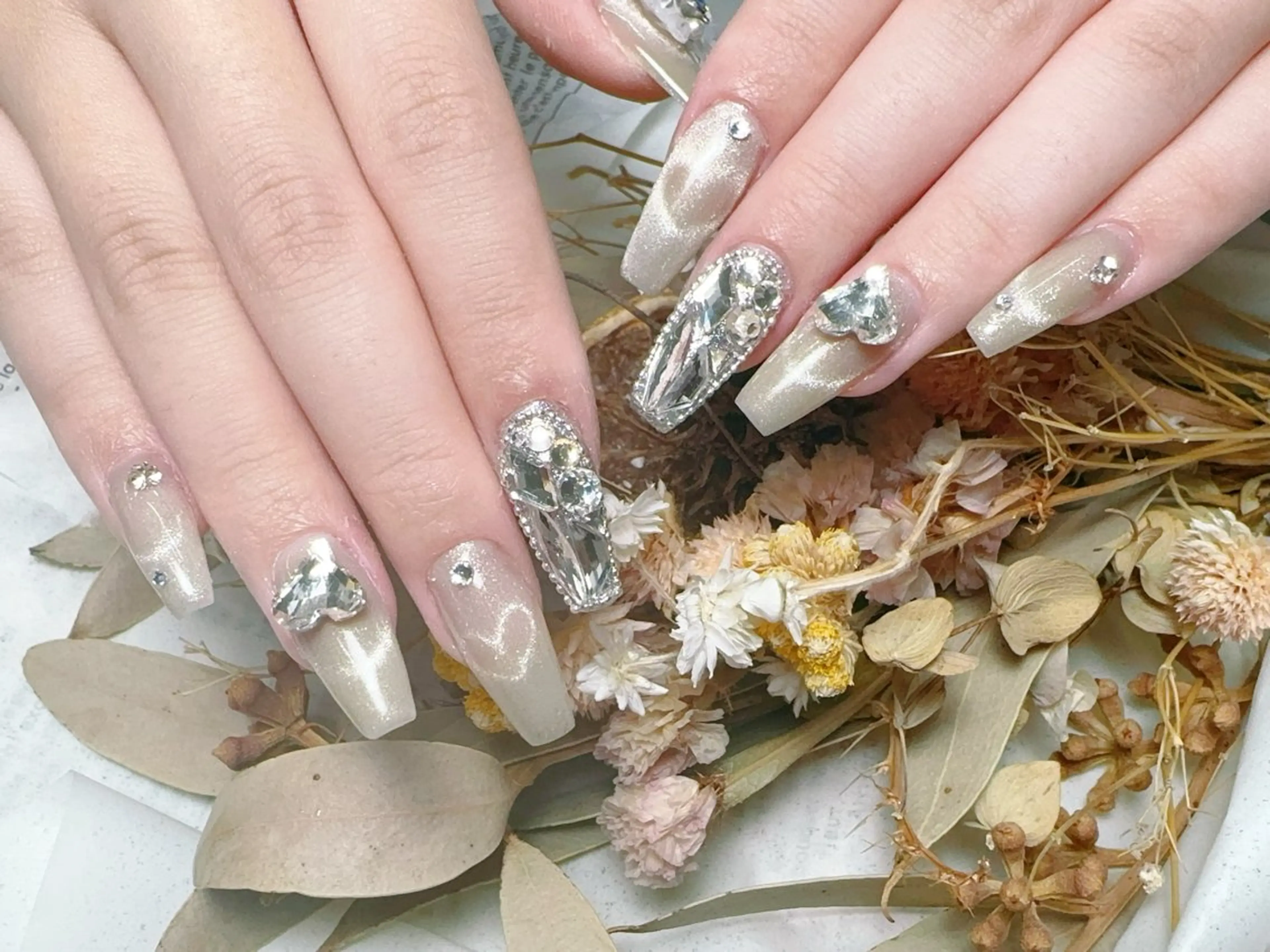 ネイル 長さ出し フレンチネイル ジェルネイル ガラスフレンチ 韓国ネイル For U nail スカルプ専門店のネイルデザイン