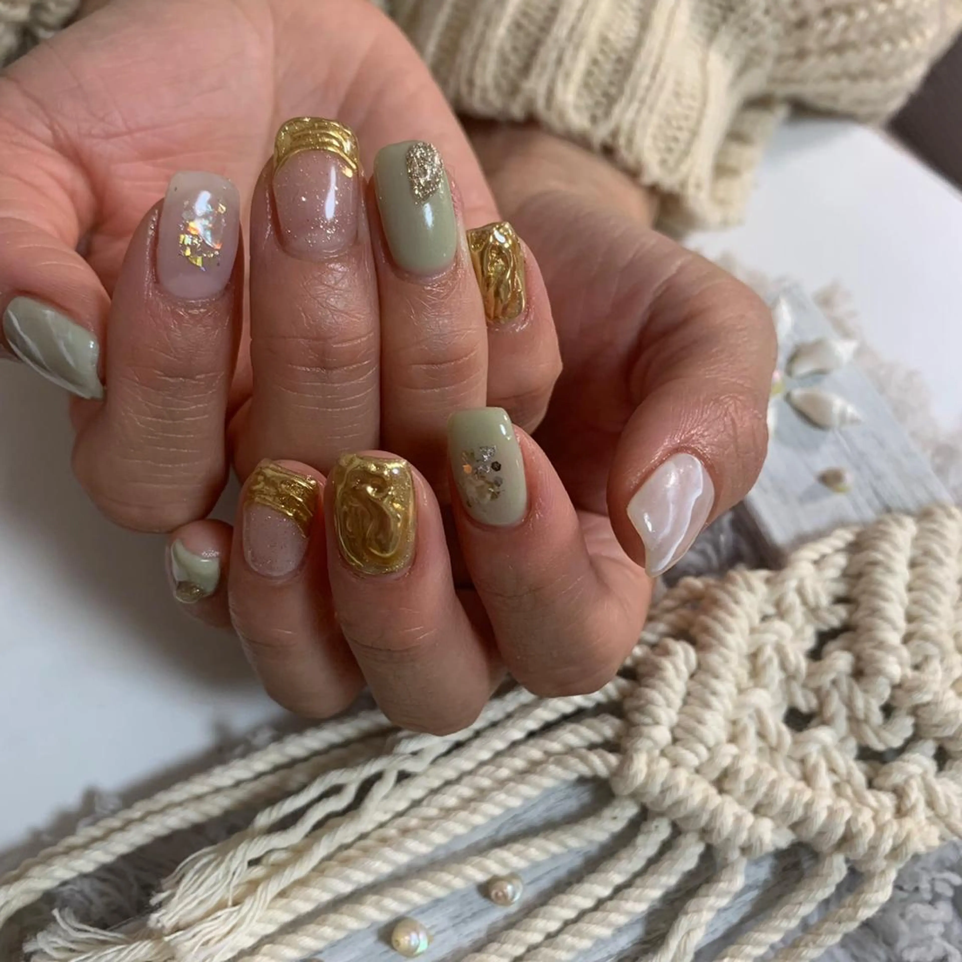 ネイル ピスタチオネイル Nailroom Mocaのネイルデザイン