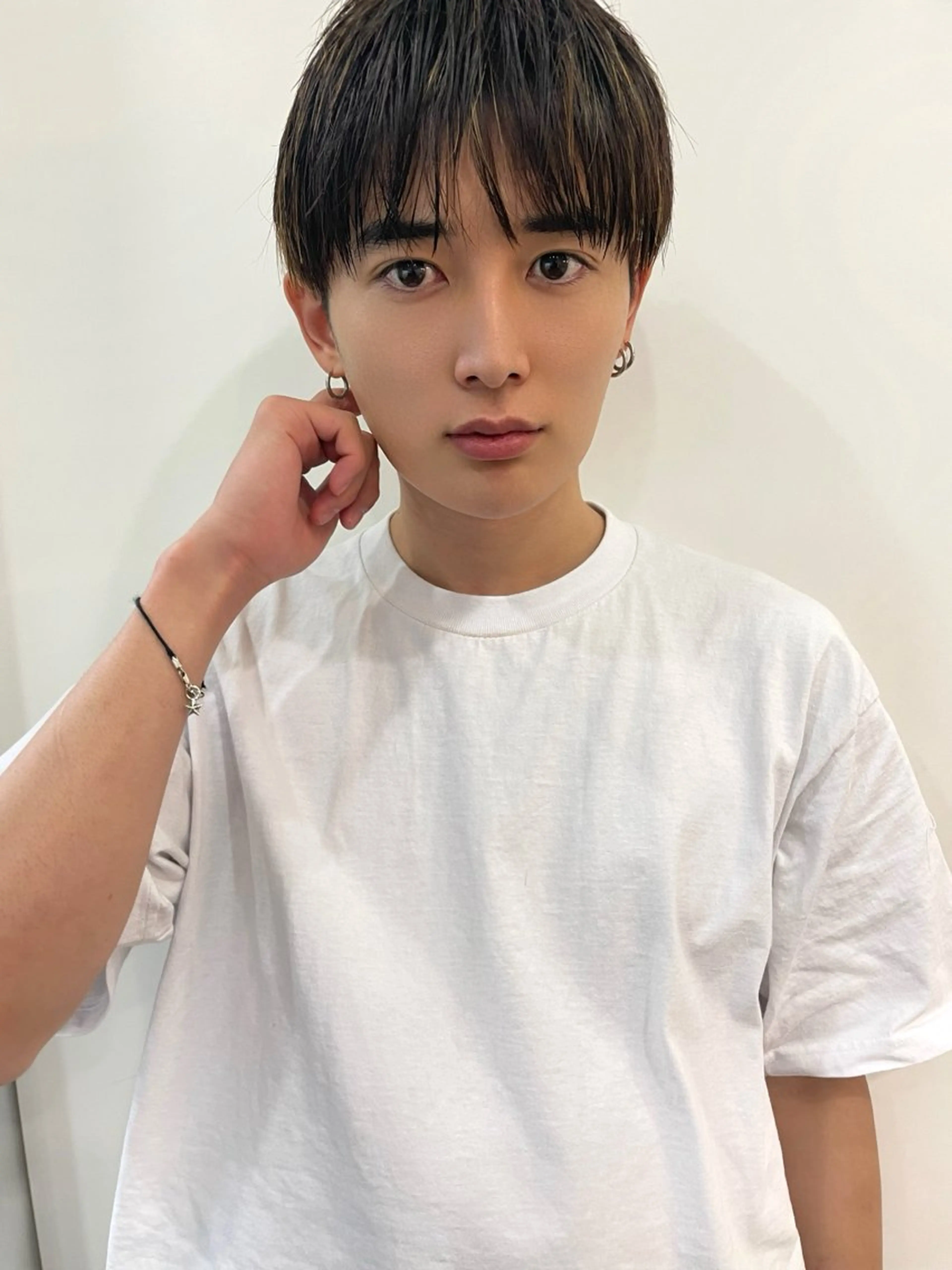 メンズ ダウンパーマ マッシュ メンズパーマ シースルーマッシュ メンズショート 結べるレイヤーボブ くびれLady表参道のヘアスタイル