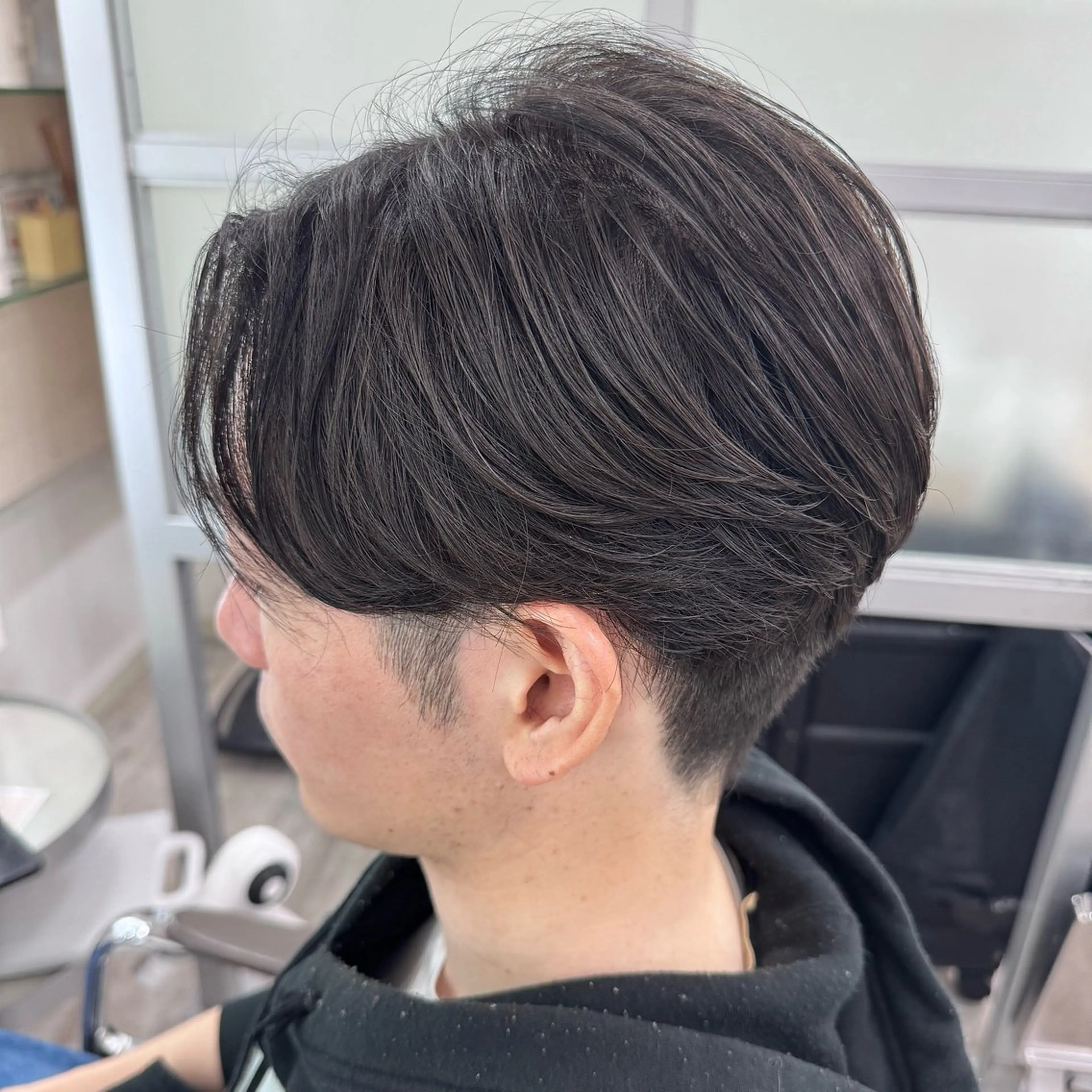 💨簡単スタイリング💨センターパート✖カルマパーマ✨（シェルパ付）✖眉カット👦🏻✖ヘッドスパ💆🏻‍♂️の写真