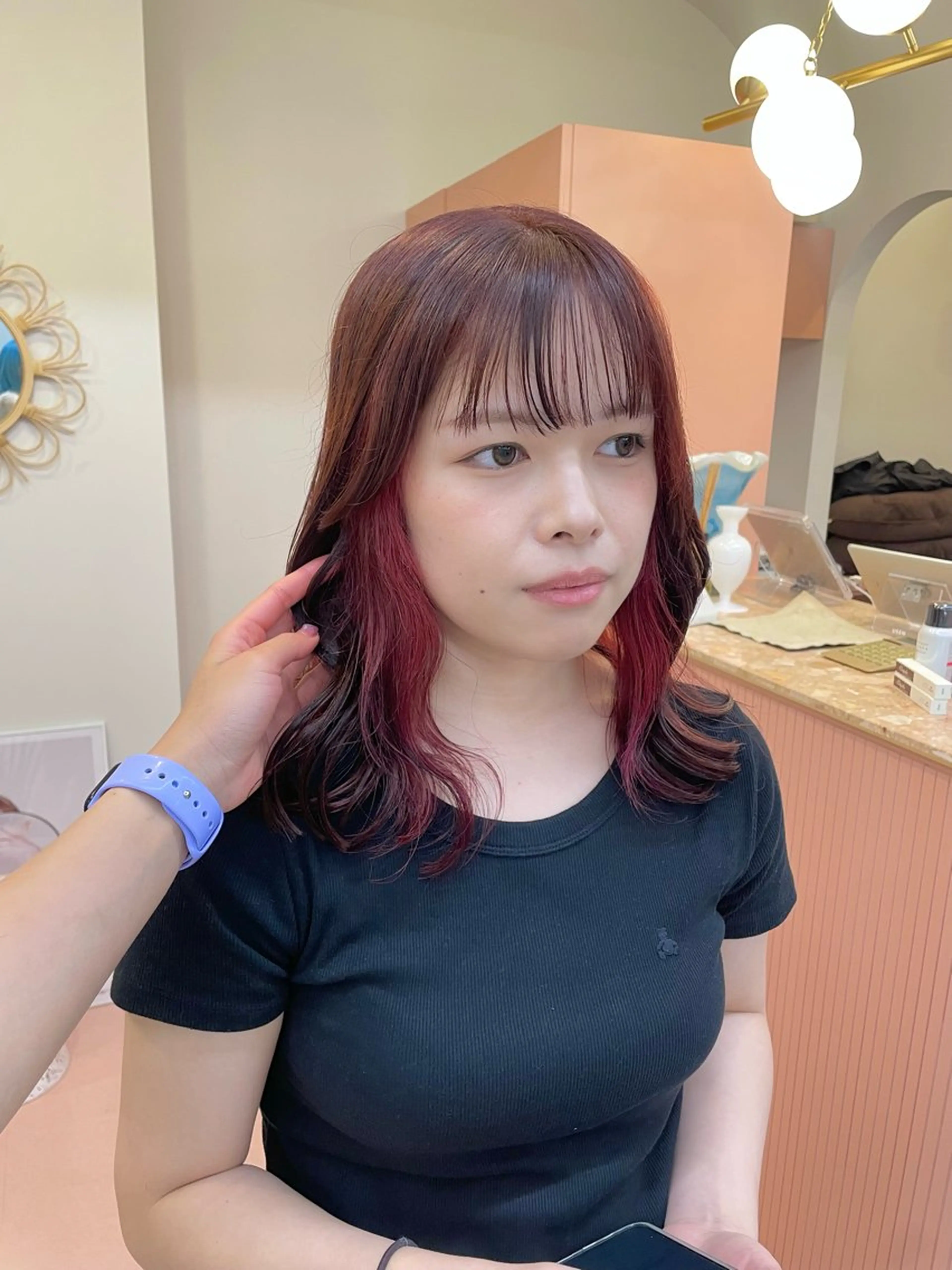 セミロング カラー カット ヘアカラー ハイトーン/レイヤー カット/harukaのヘアスタイル